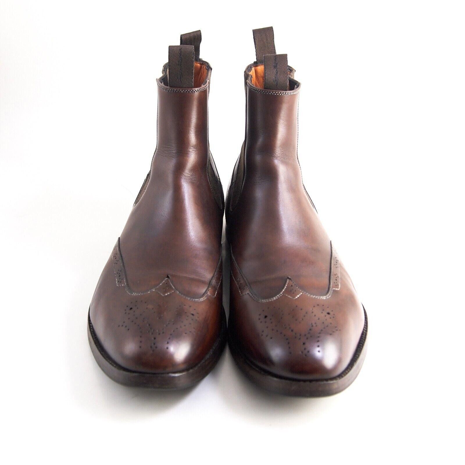 Santoni Santoni Chelsea Boots Brown Leather Mens US 10.5 EU 43.5 Size US 10.5 / EU 43-44 - 3 Thumbnail