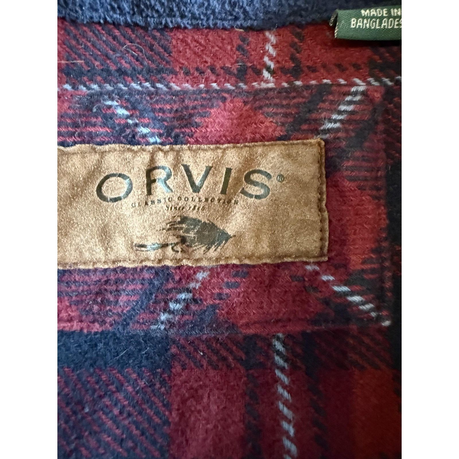Orvis Orvis Shirt Medium Red Blue Plaid Flannel Lined Heavyweight Size US M / EU 48-50 / 2 - 2 Thumbnail