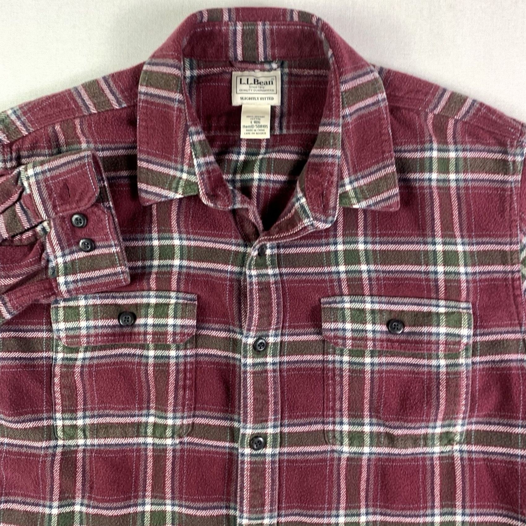 Vintage LL Bean Red Plaid Flannel Shirt Mens Large Organic Cotton Grunge Lumberjack Y2K Casual Button-Up Pockets Size US L / EU 52-54 / 3 - 2 Thumbnail
