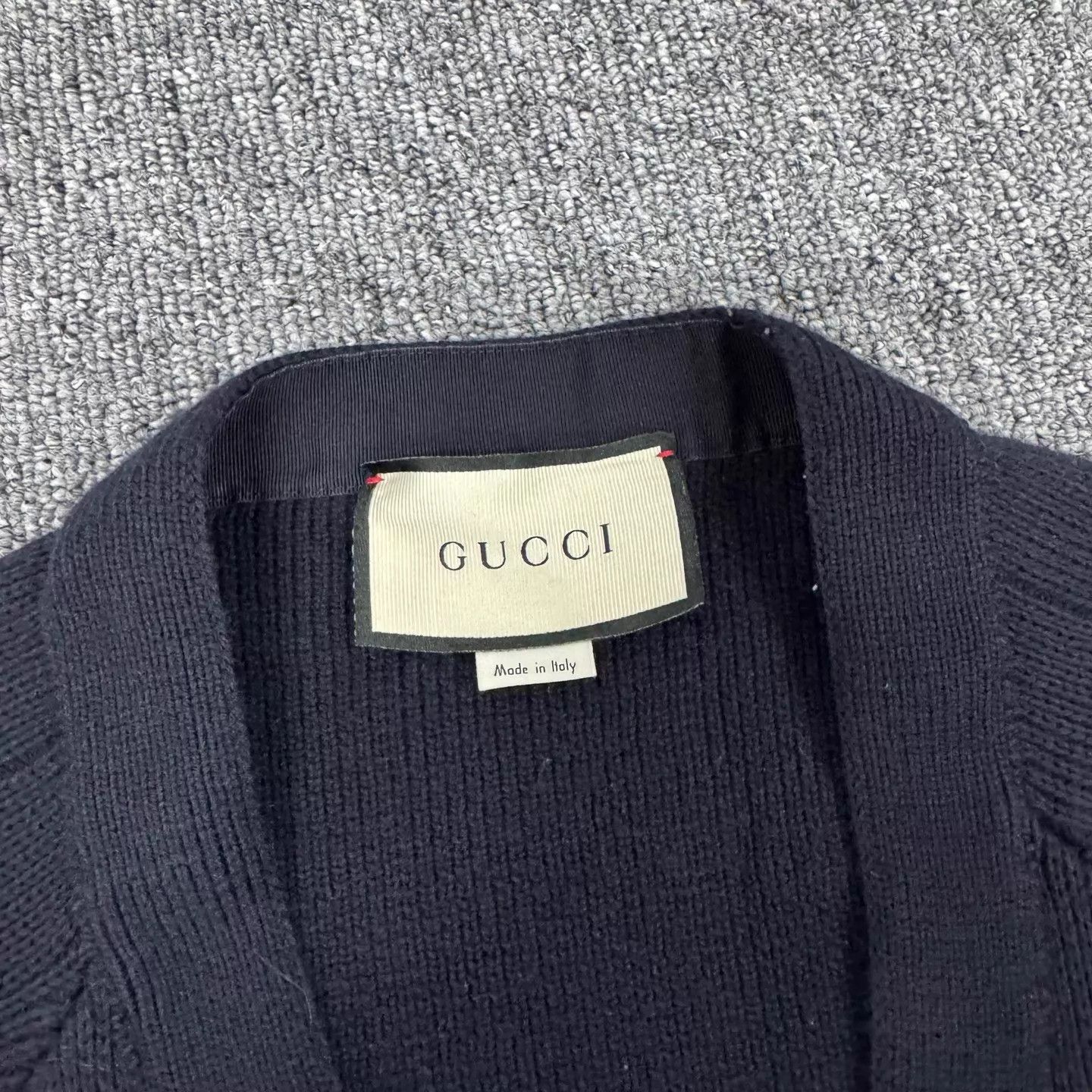 Gucci Gucci Gold Red/Green Stripe Suede Pocket Wool Cardigan XS Size US XS / EU 42 / 0 - 5 Thumbnail