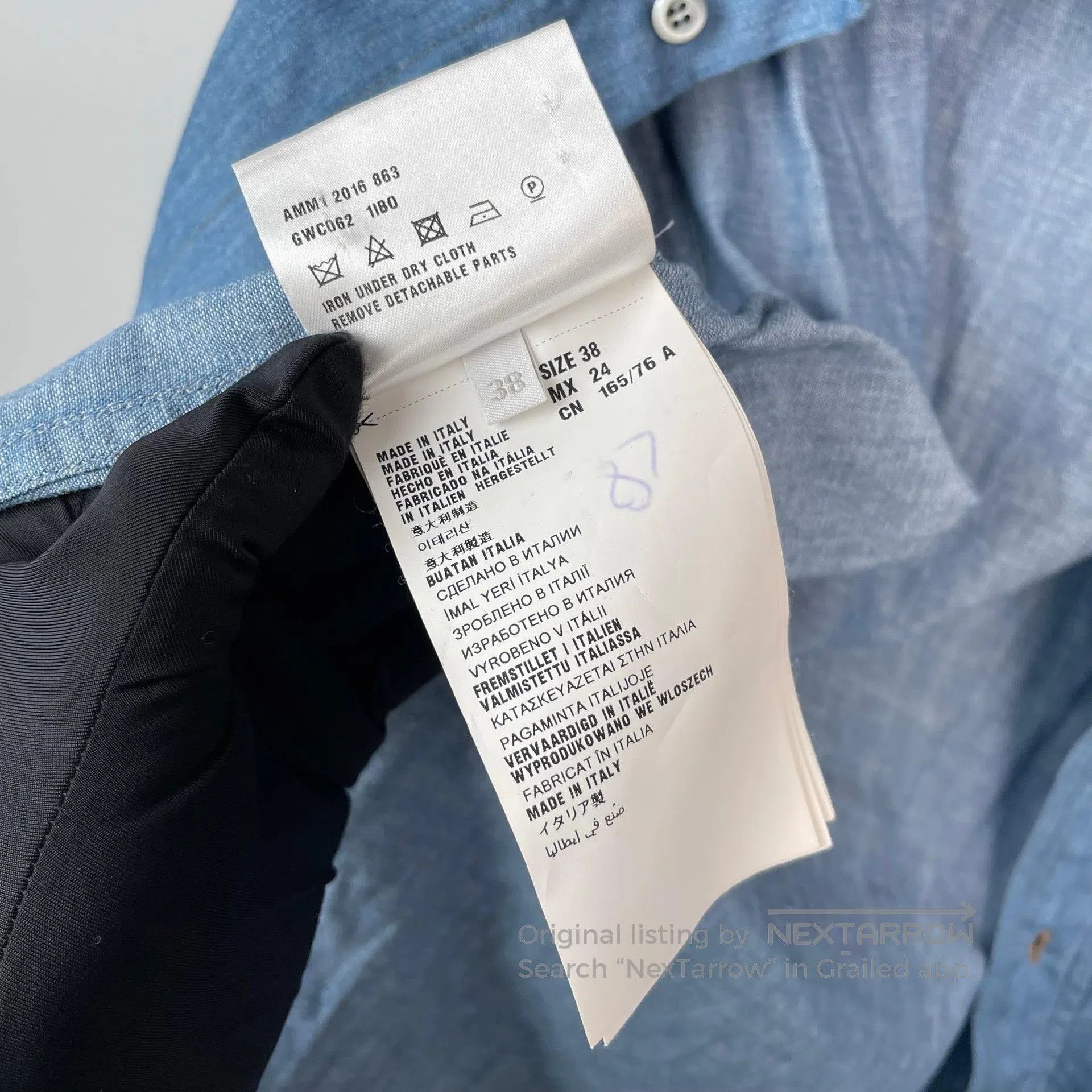 Miu Miu Miu Miu Denim blue washed collar shirt| Size XS / US 0-2 / IT 36-38 - 8 Thumbnail