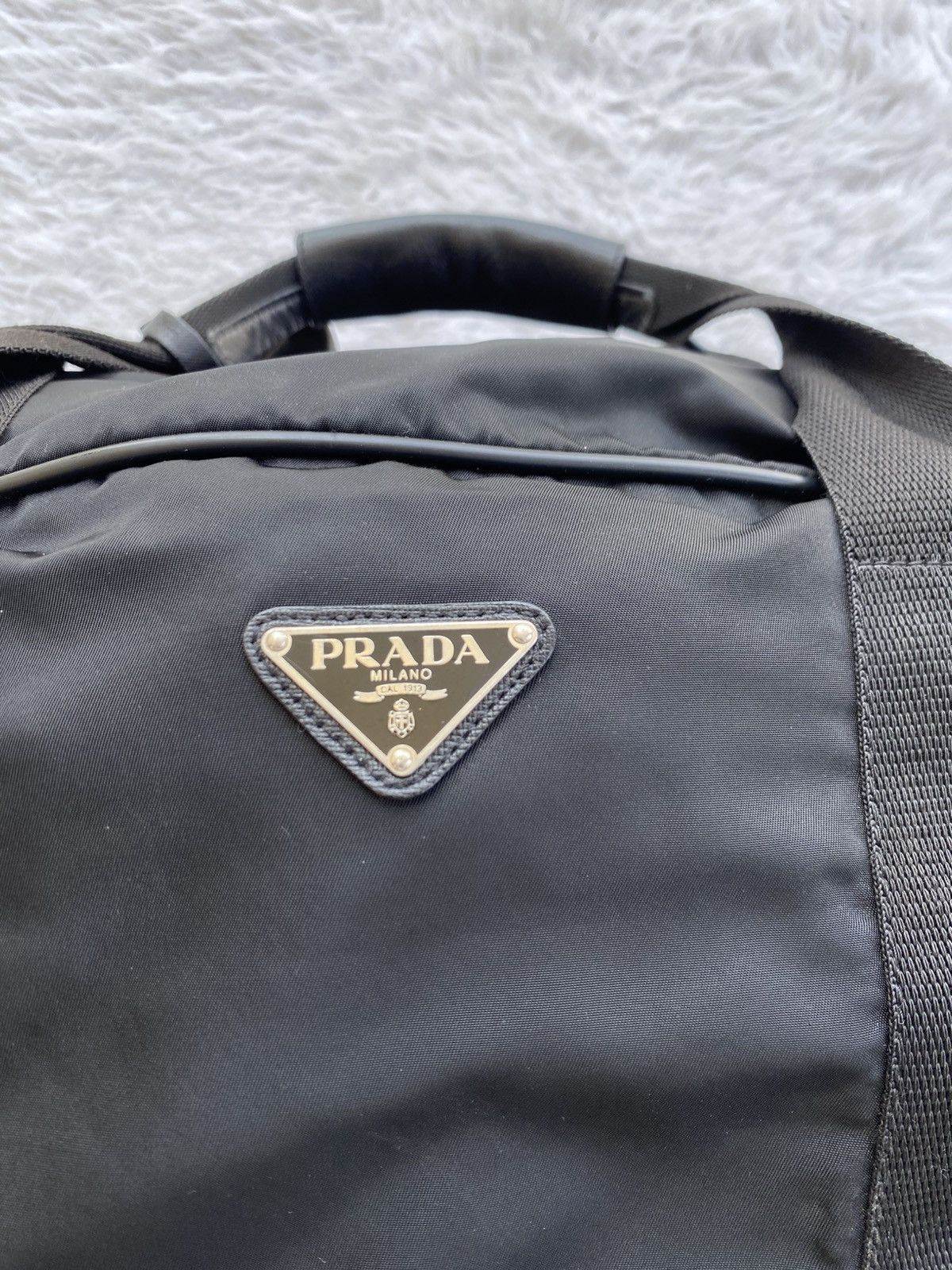 Prada PRADA Duffle Travel Carry Handbag Shoulder Bag Black Nylon Size ONE SIZE - 10 Thumbnail
