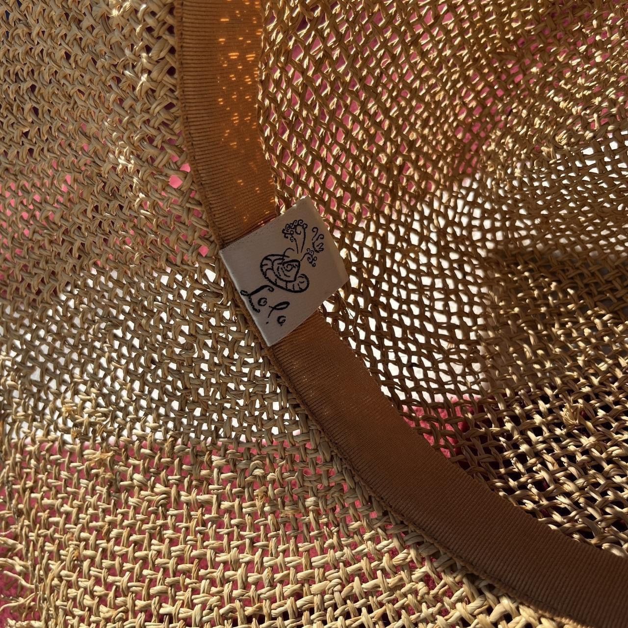 Other Lola Hats studded tan straw Sun hat Frayed edge beachy Size ONE SIZE - 5 Thumbnail