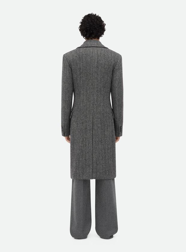 Bottega Veneta o1bcso1str0226 Melange Wool Coat in Gray Size US M / EU 48-50 / 2 - 2 Thumbnail
