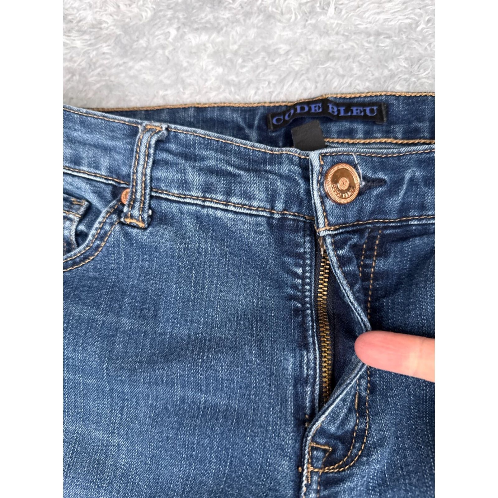 Vintage Code Bleu Jeans Women 6 Blue Denim Soleil Bootcut Low Rise Cotton Blend 30x31 Size 28" / US 6 / IT 42 - 5 Thumbnail