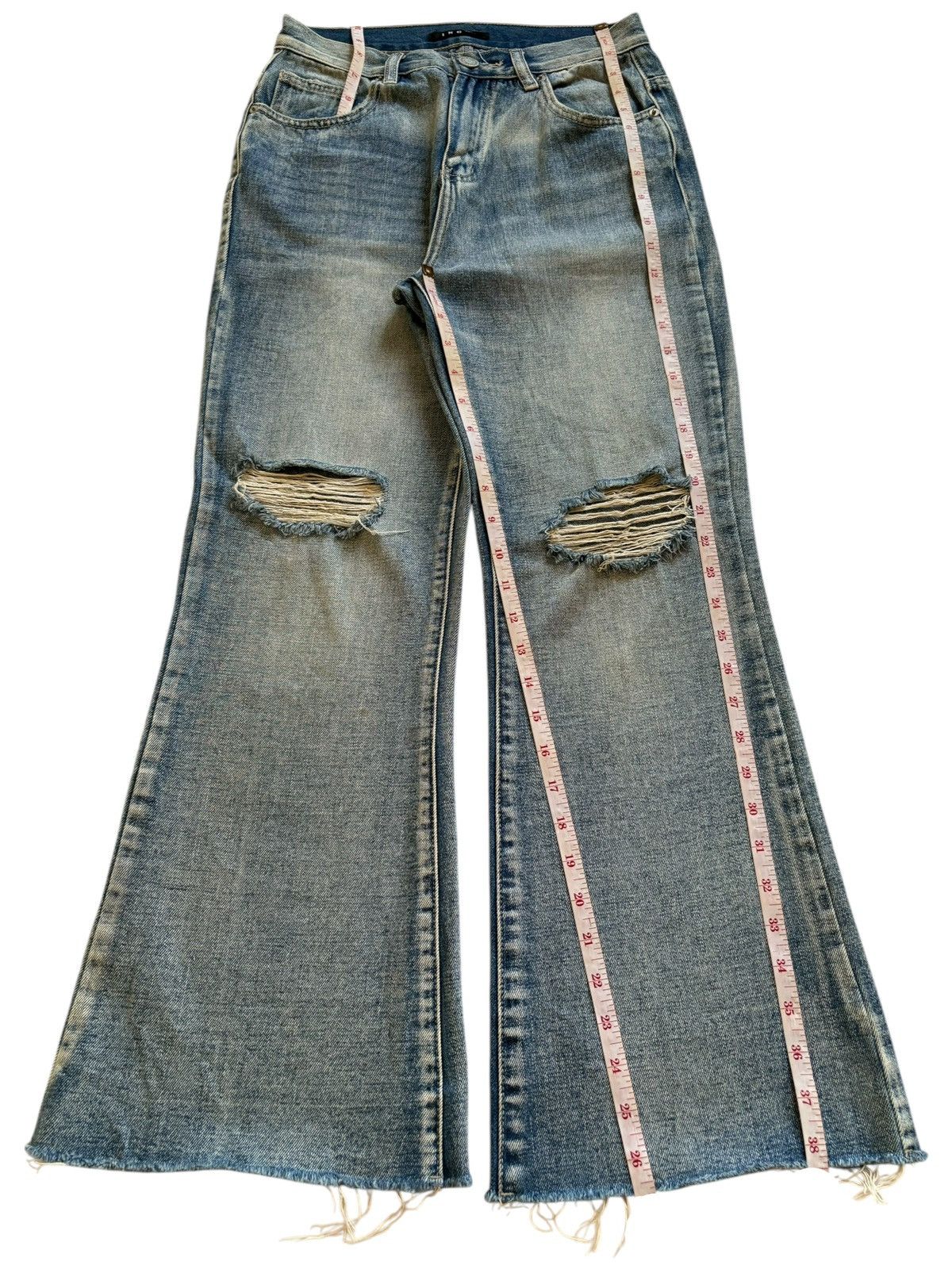 Japanese Brand Vintage Japanese Brand Mud Wash Ripped Flare Jeans Size US 27 - 14 Thumbnail
