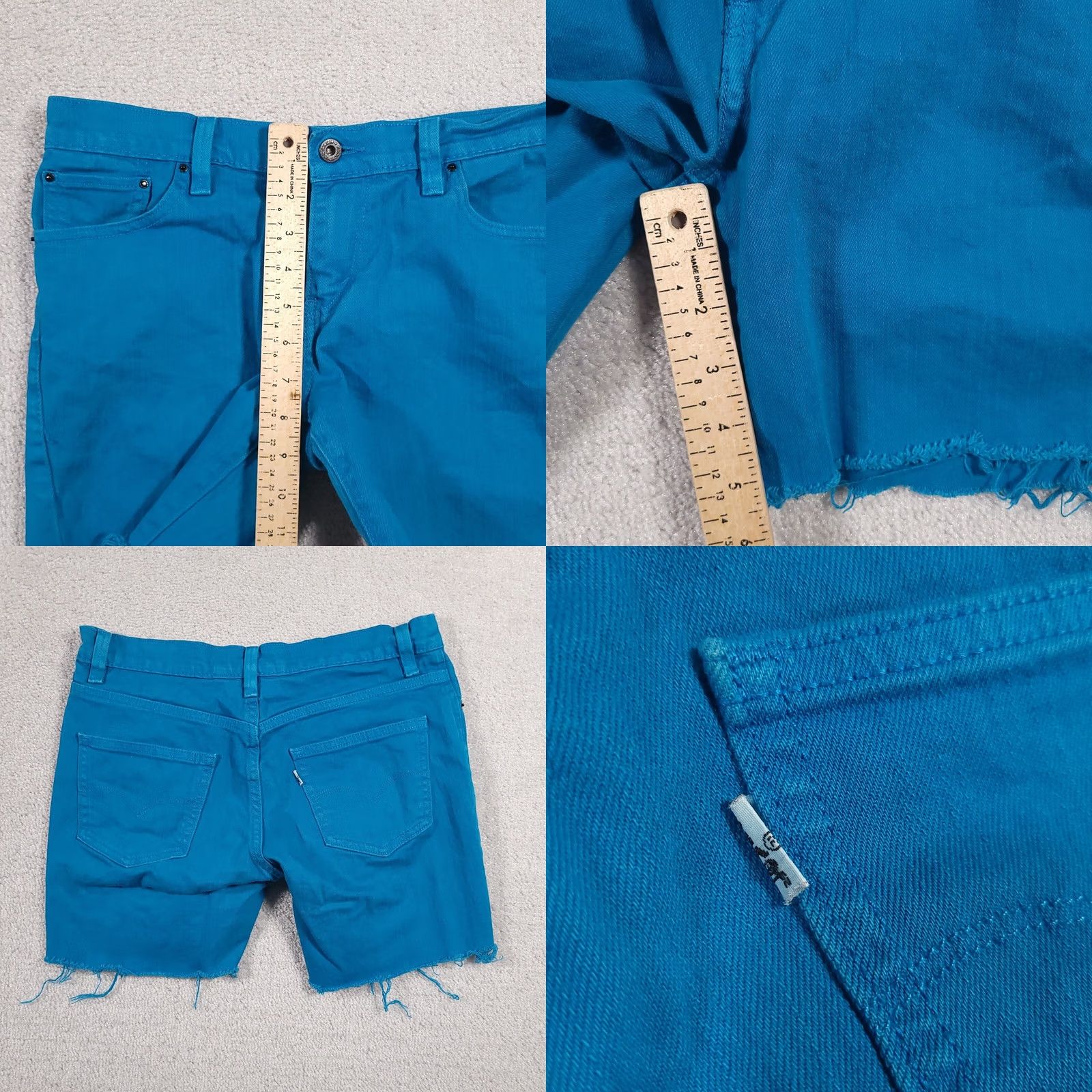 Levi's VINTAGE Levi’s Jean Shorts Cutoff Women's 4 Denim Blue Dyed Low Rise Stretch Size 27" / US 4 / IT 40 - 8 Thumbnail