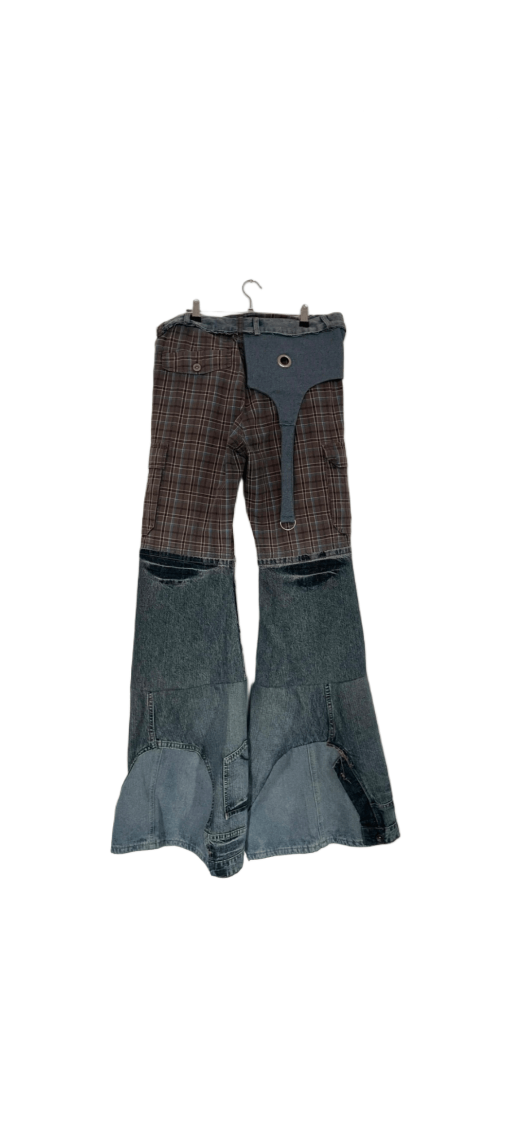 Handmade RARE! Unique Selfmade Pants Flare Upcycled y2k archive opium Size US 28 / EU 44 - 2 Thumbnail