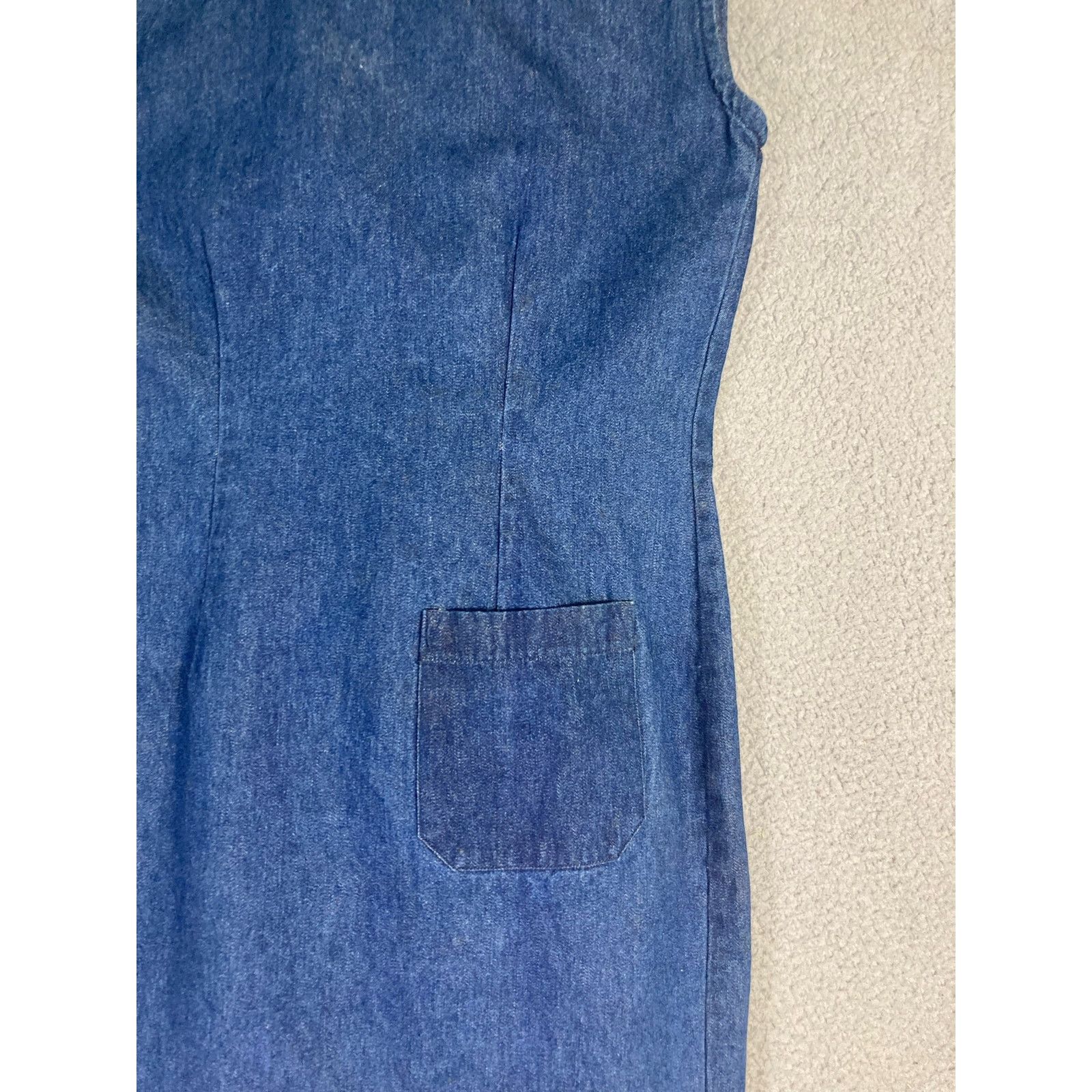 Esprit Vintage Denim Dress Women's 8 Blue Knee Length Sleeveless Size M / US 6-8 / IT 42-44 - 11 Thumbnail