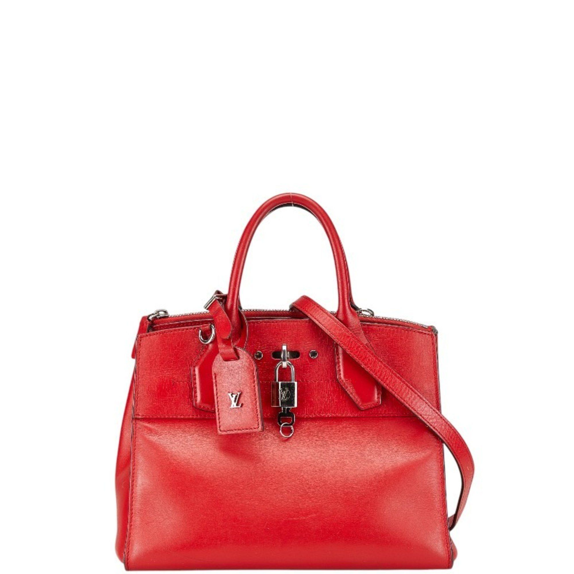 Louis Vuitton City Steamer Pm Handbag Shoulder Bag M51030 Rouge Red Leather Women's Louis Vuitton