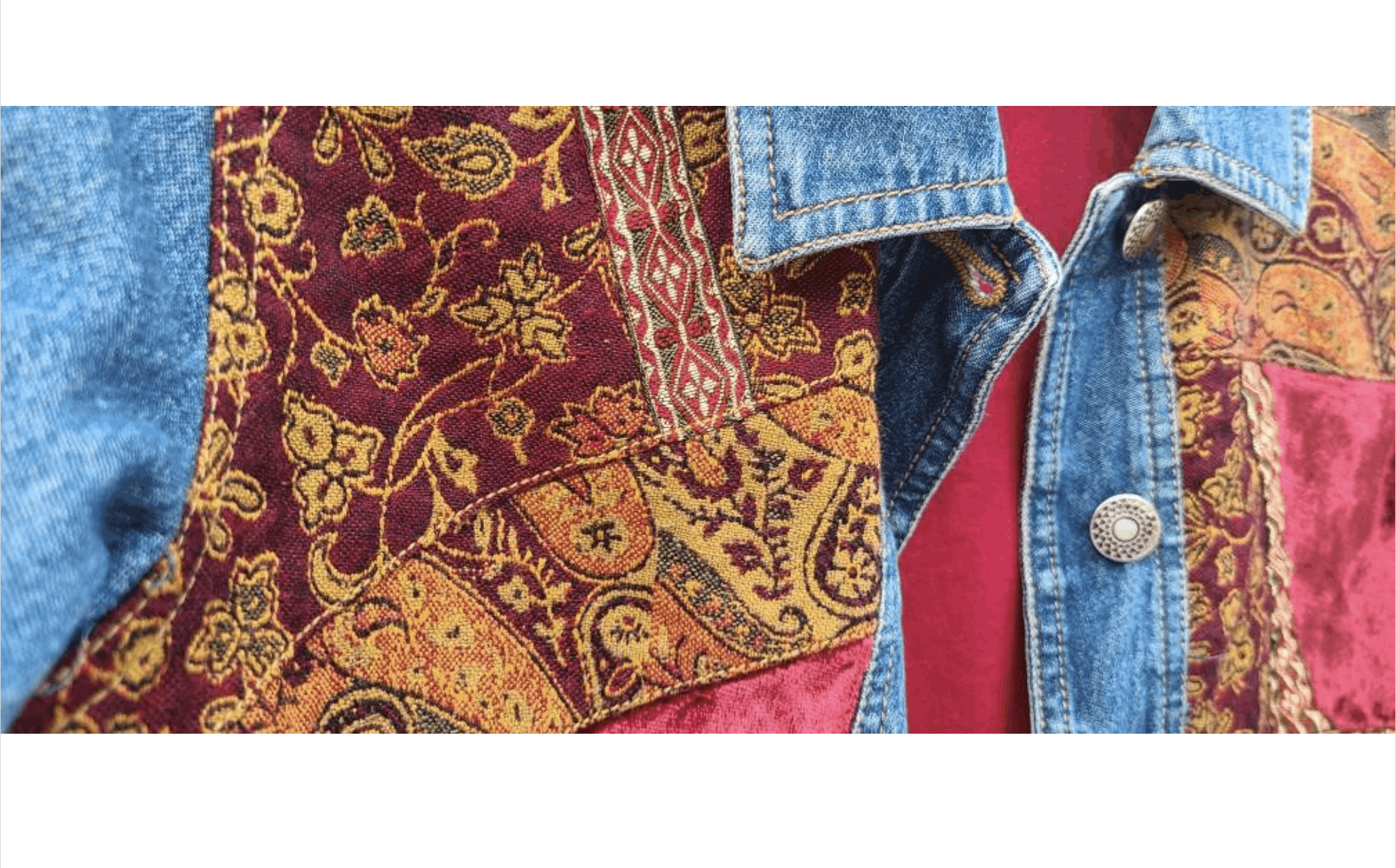 Other 90s Vintage Denim Jean Jacket With Patchwork Size S / US 4 / IT 40 - 4 Thumbnail