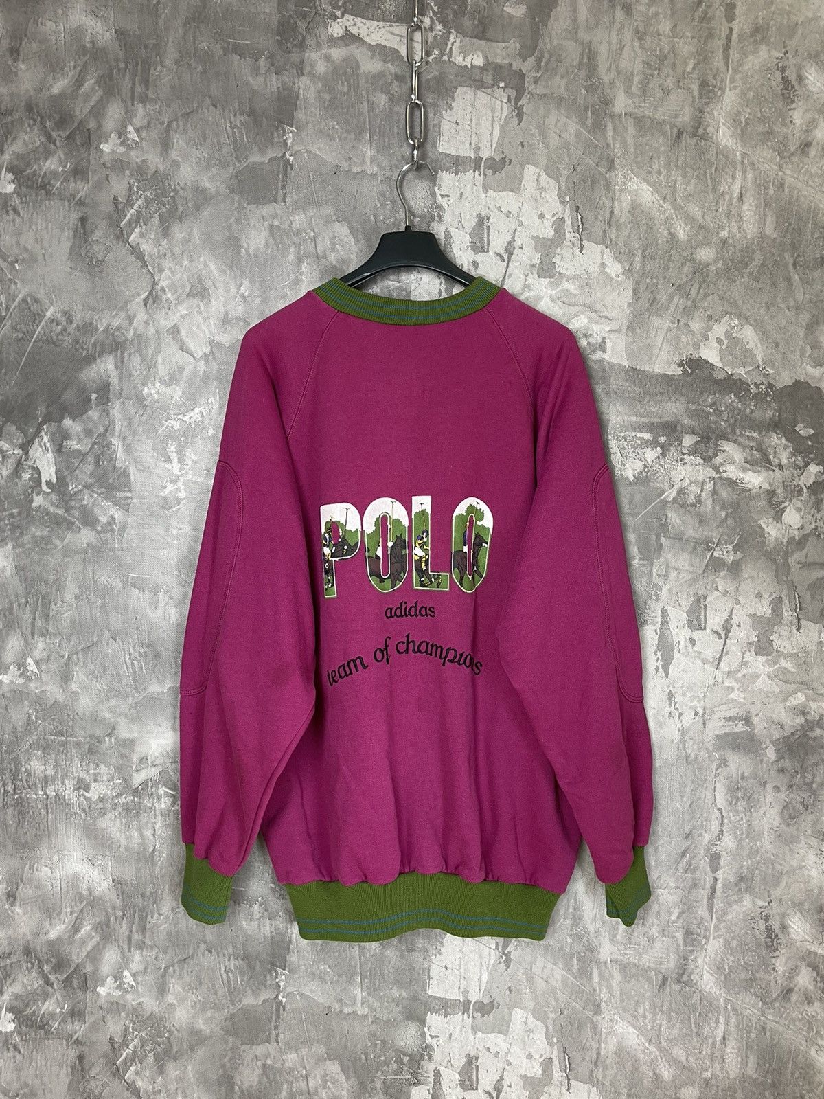 Adidas × Vintage Adidas 90s Vintage Polo Big Logo Very Rare Sweatshirt Size US L / EU 52-54 / 3 - 2 Thumbnail