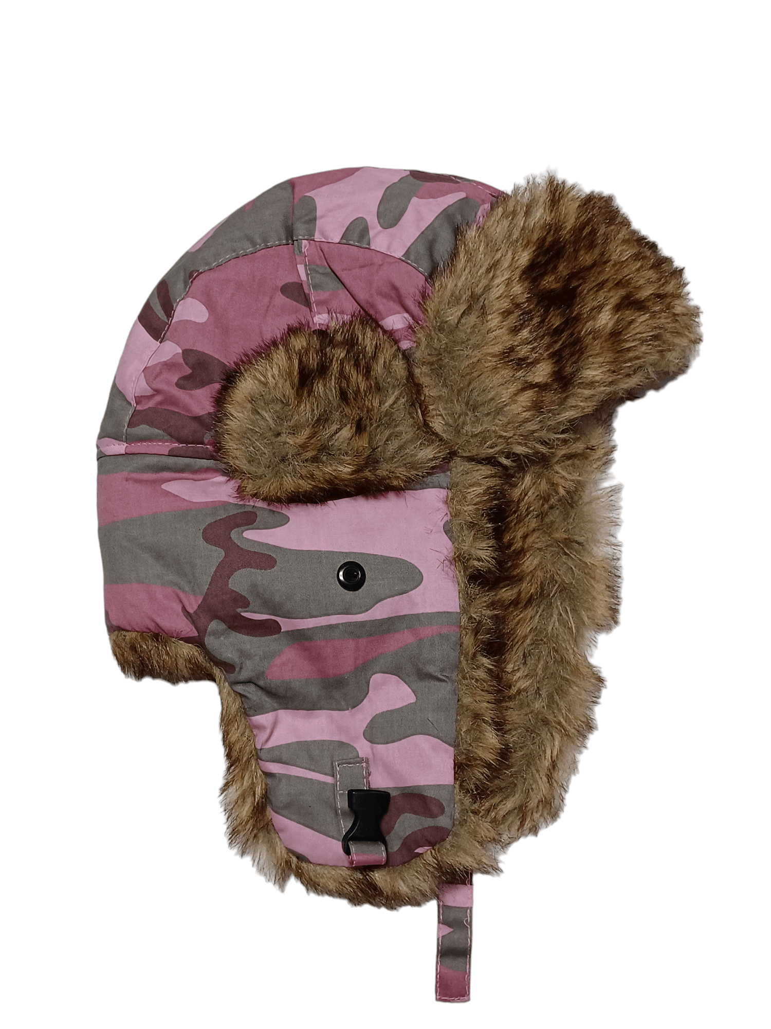 Japanese Brand Y2K pink camo Ushanka fur hat fuzzy vintage hype alt rare Size ONE SIZE - 1 Thumbnail