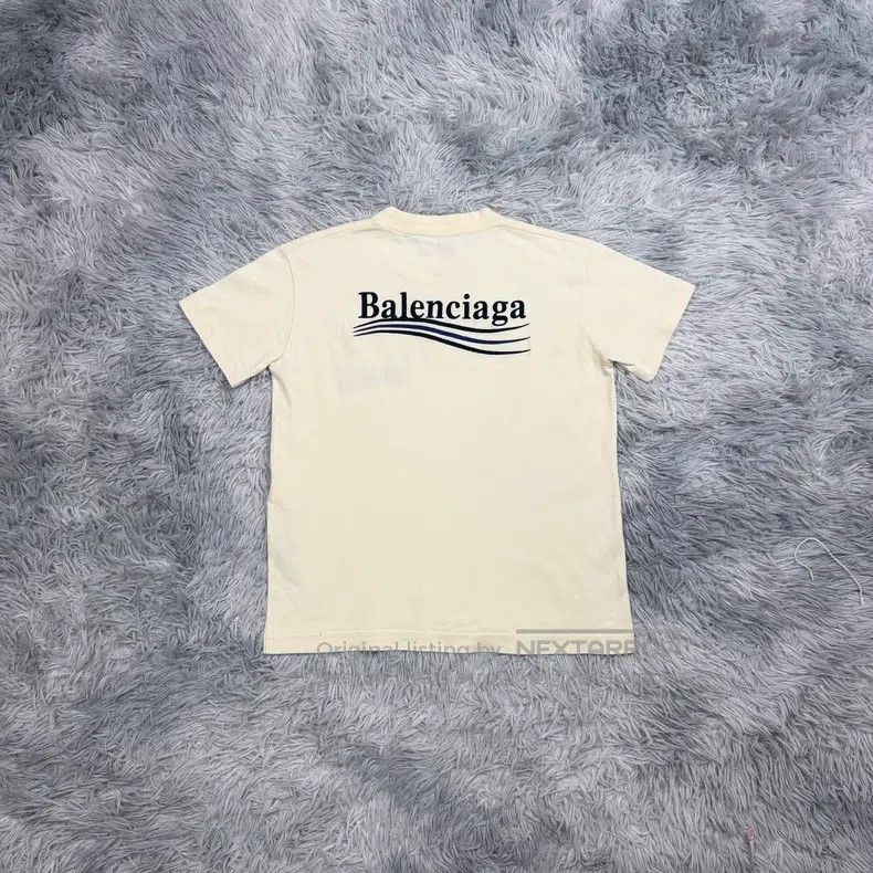 Balenciaga Balenciaga Cream White Wave Short Sleeve Size US M / EU 48-50 / 2 - 2 Thumbnail