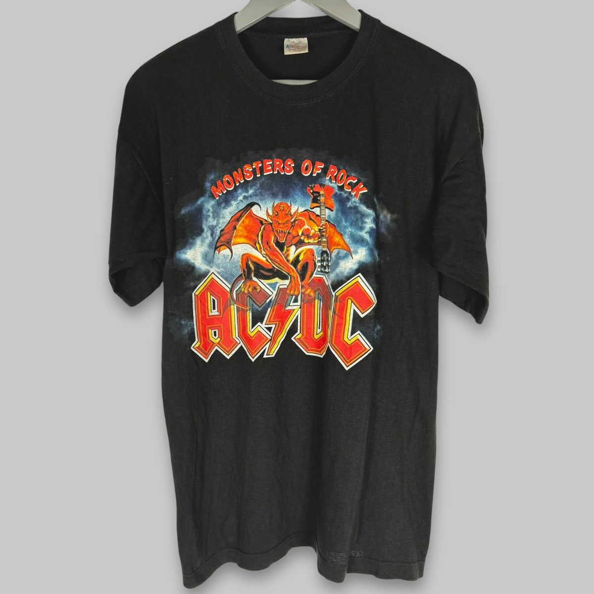 AC/DC Vintage 90s AC/DC Monsters Of Rock Euro Rock T Shirt Size US XL / EU 56 / 4 - 1 Thumbnail