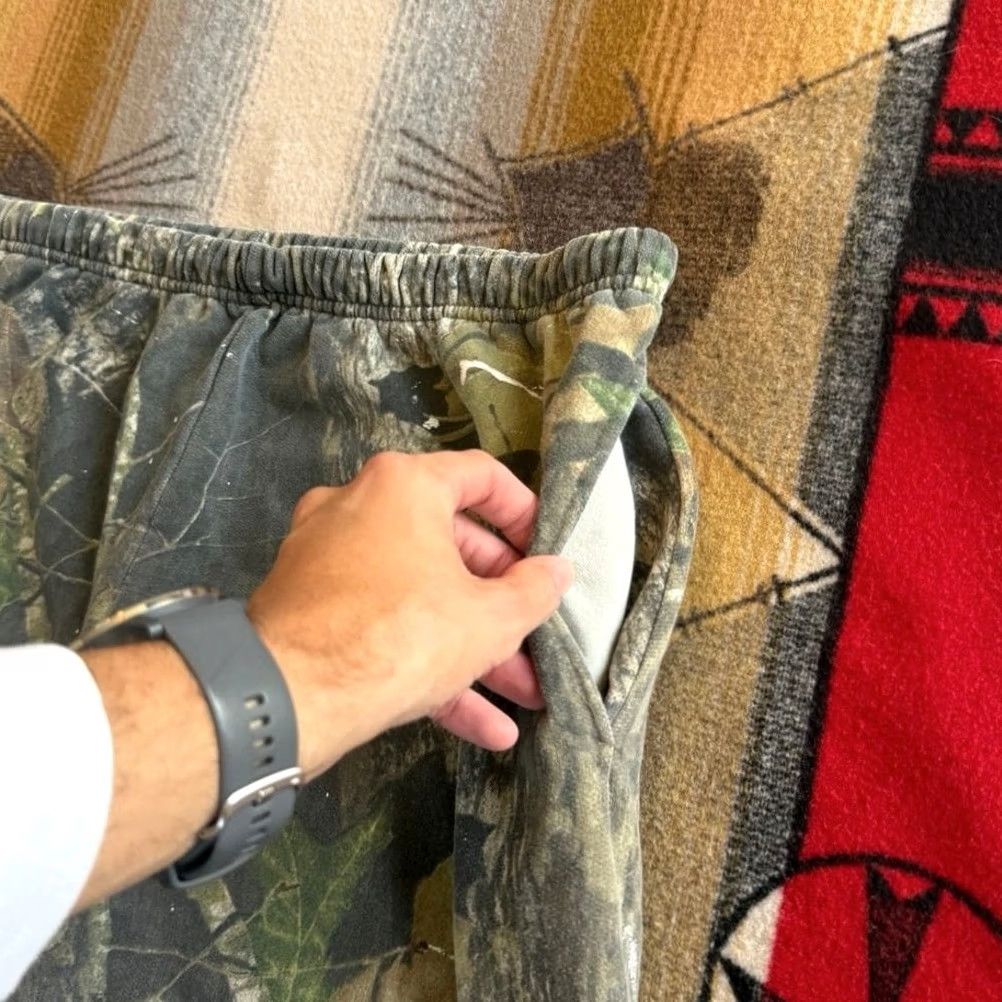 Jerzees VINTAGE Jerzees Sweatpants Camo XL Hunting Gym Workout Lift Mossy Oak 90s Mens Size US 36 / EU 52 - 5 Thumbnail