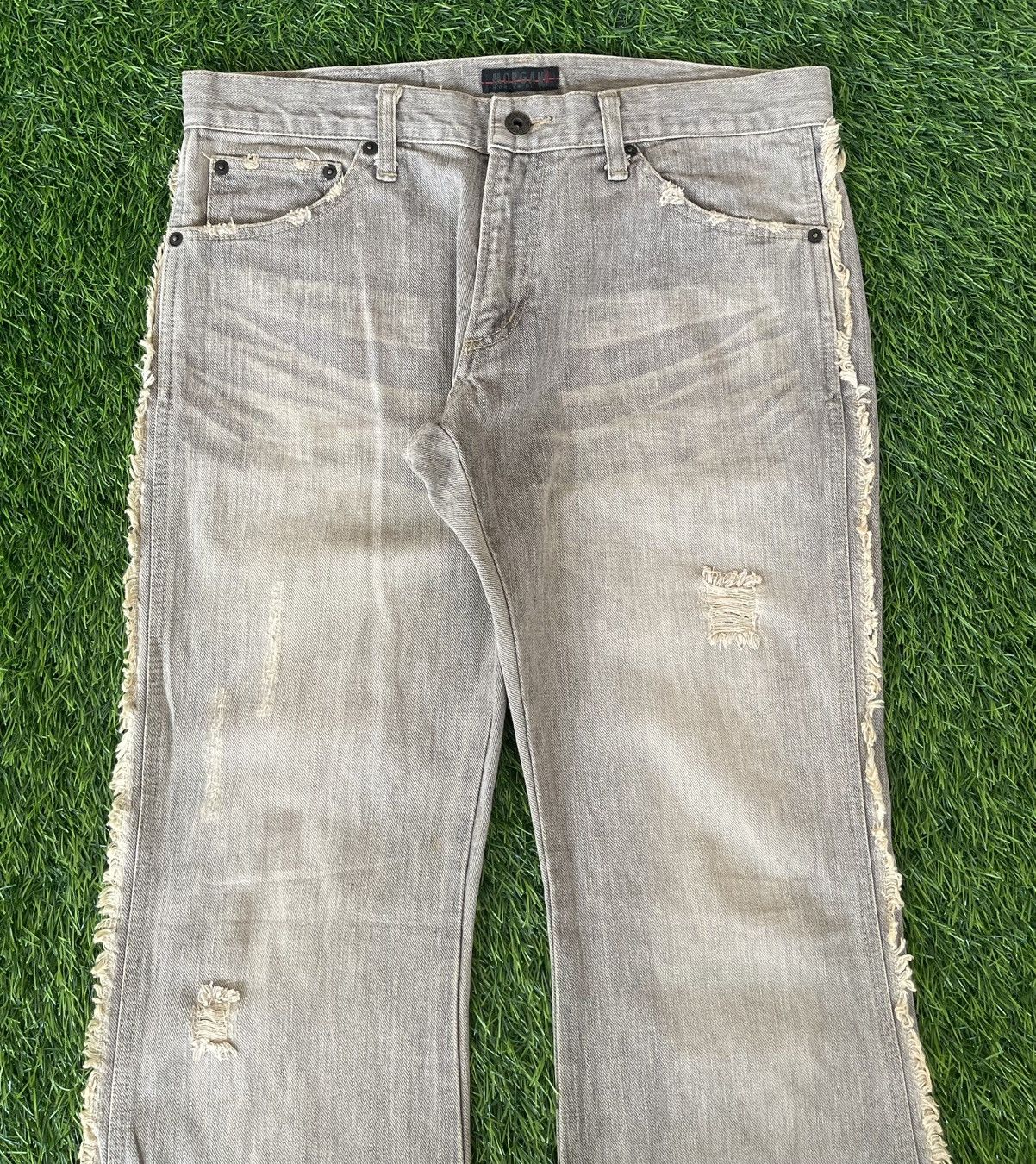 Morgan Homme Vintage’90s🔥MORGAN HOMME🔥Distressed Flared Denim Washed Size US 33 - 11 Thumbnail