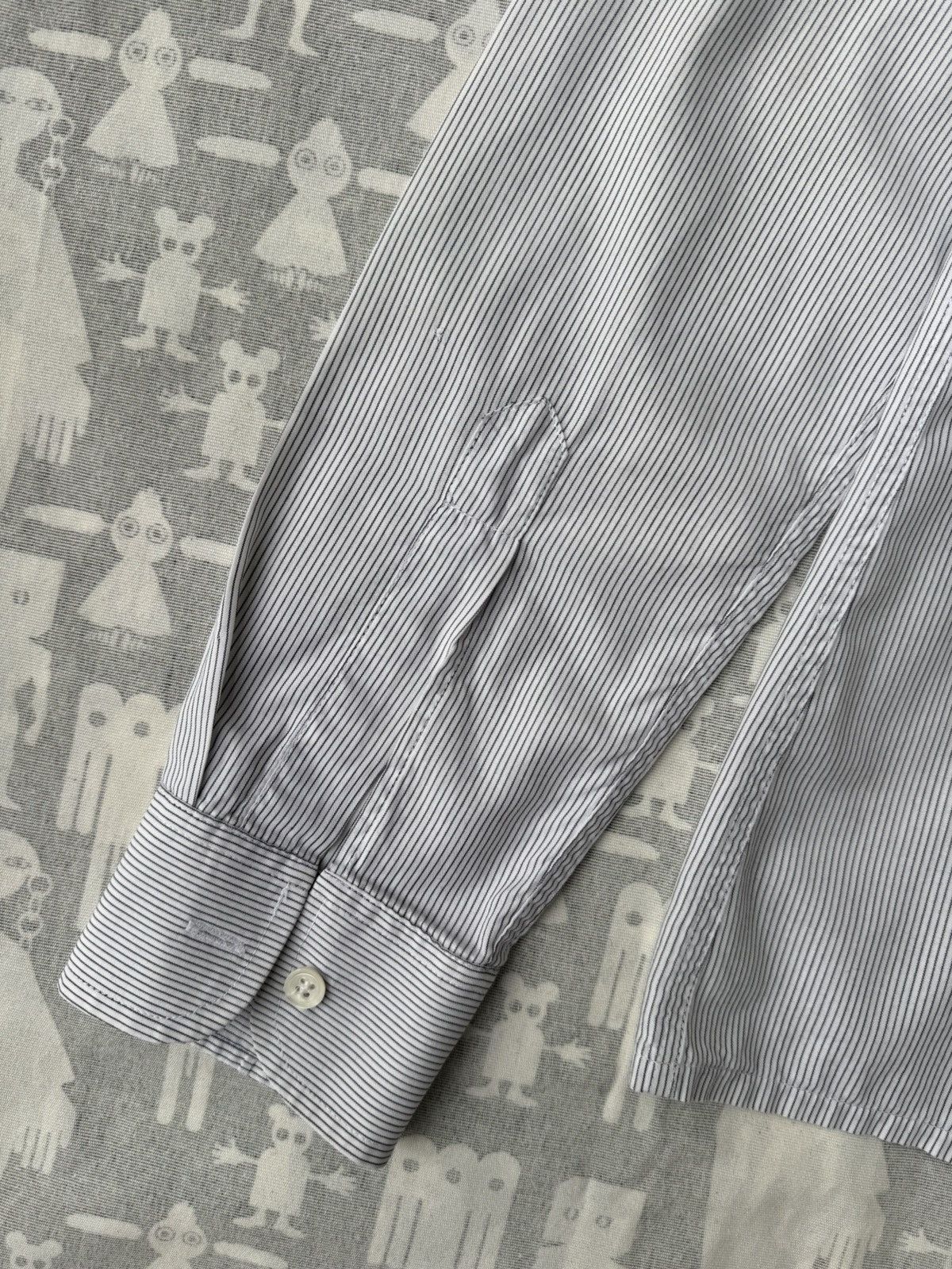 Raf Simons Raf Simons SS02 Double Collar Pinstripe Button-Up Shirt Size US S / EU 44-46 / 1 - 10 Thumbnail