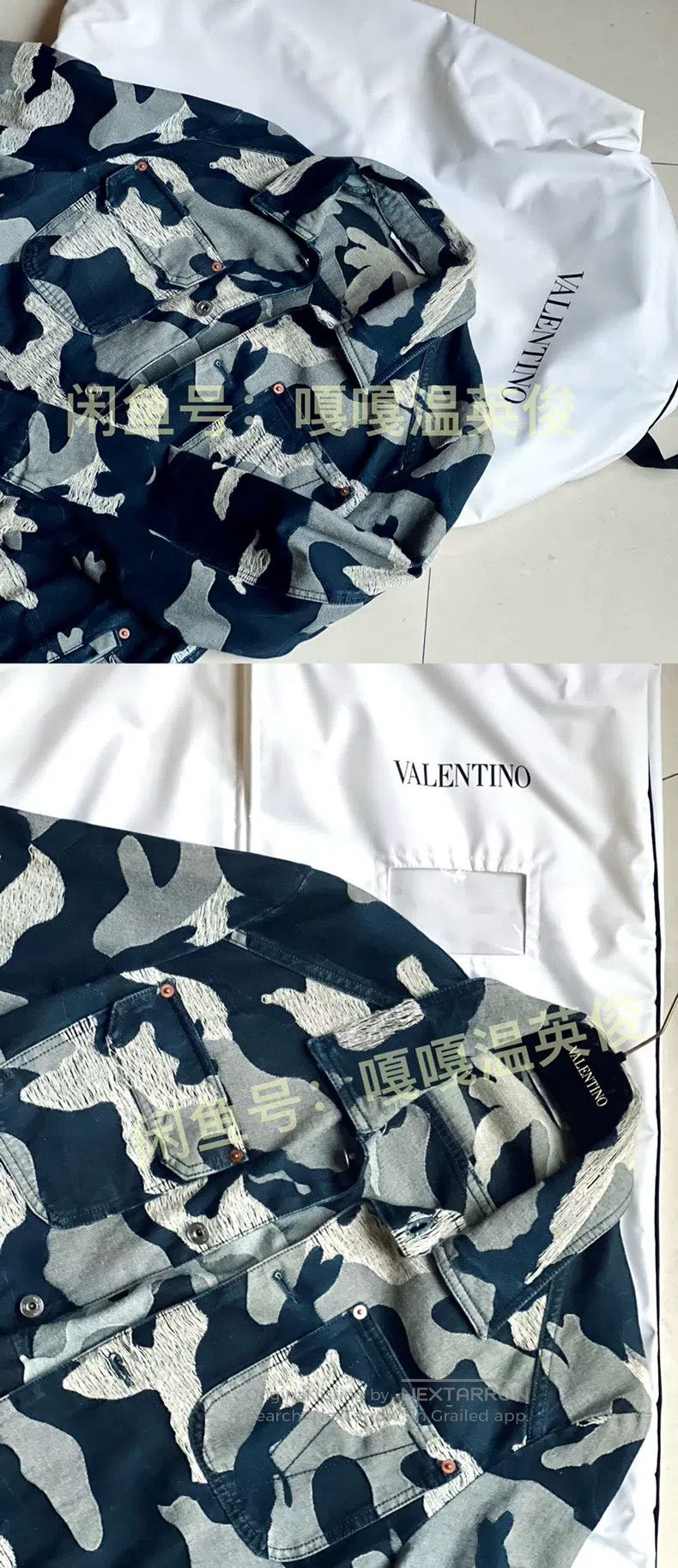 Valentino Valentino Embroidered camouflage button-down denim jacket Size US S / EU 44-46 / 1 - 6 Thumbnail
