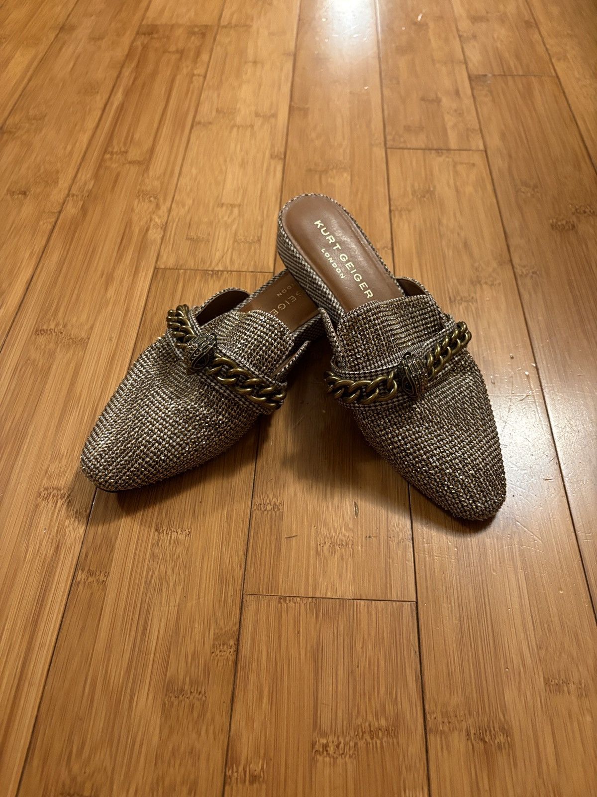 Kurt Geiger Kurt Geiger London Tweed Chain Detail Mules Size US 6 / IT 36 - 3 Thumbnail
