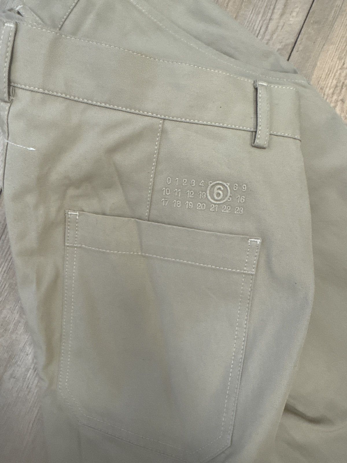 Maison Margiela MM6 Maison Margiela Beige Straight-Leg Trousers – Size 52L Size 52L - 4 Thumbnail