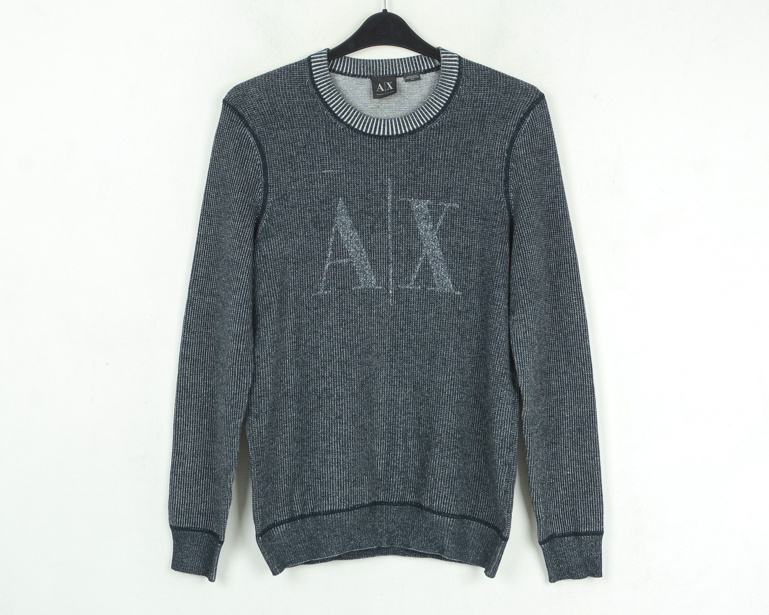 Armani Exchange M Sweater Jumper Grey Big Logo AX Pullover Top Sweatshirt Size US M / EU 48-50 / 2 - 1 Thumbnail