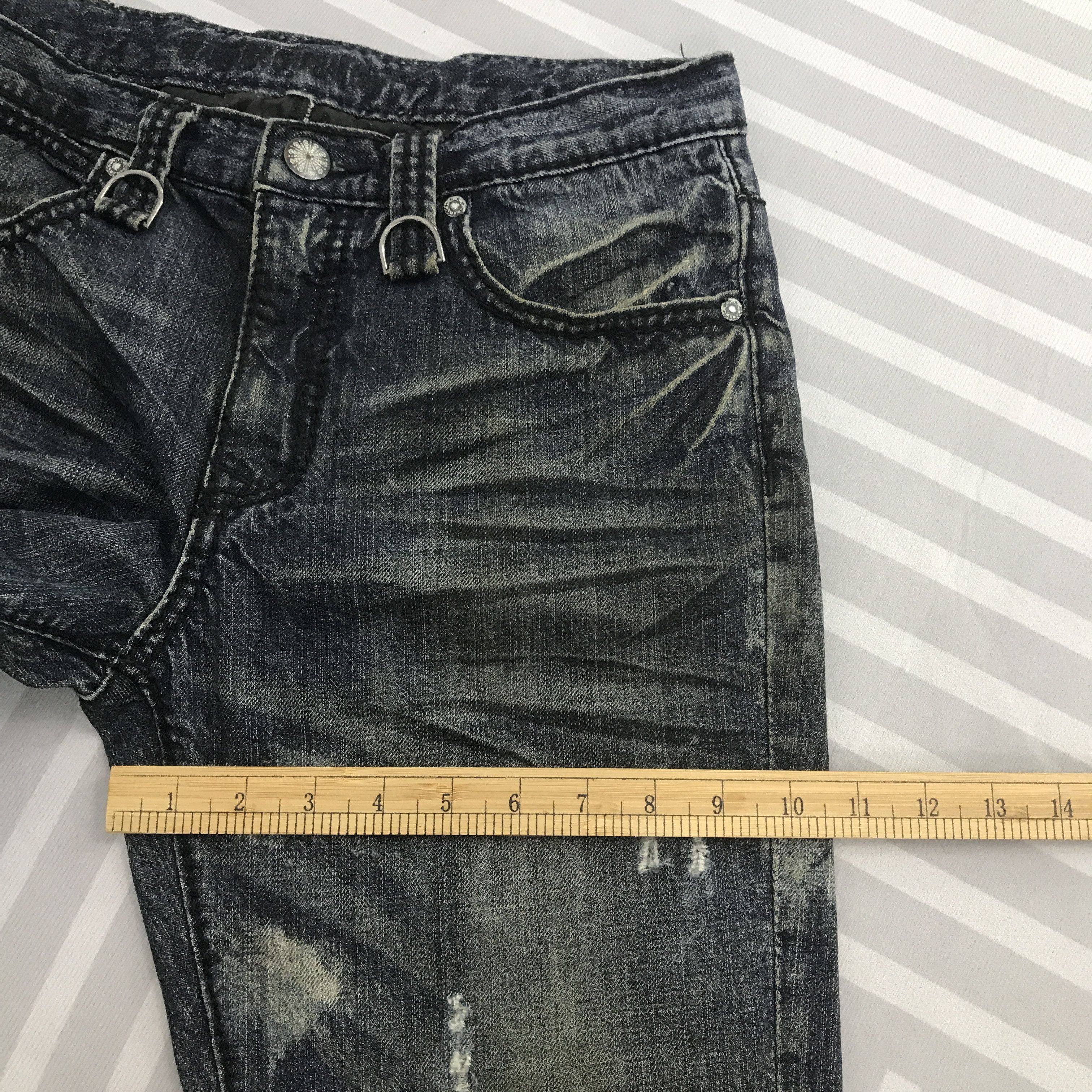 Japanese Brand × Vintage Flare Japanese brand Style Distressed Bootcut Denim pants Size US 30 / EU 46 - 10 Thumbnail