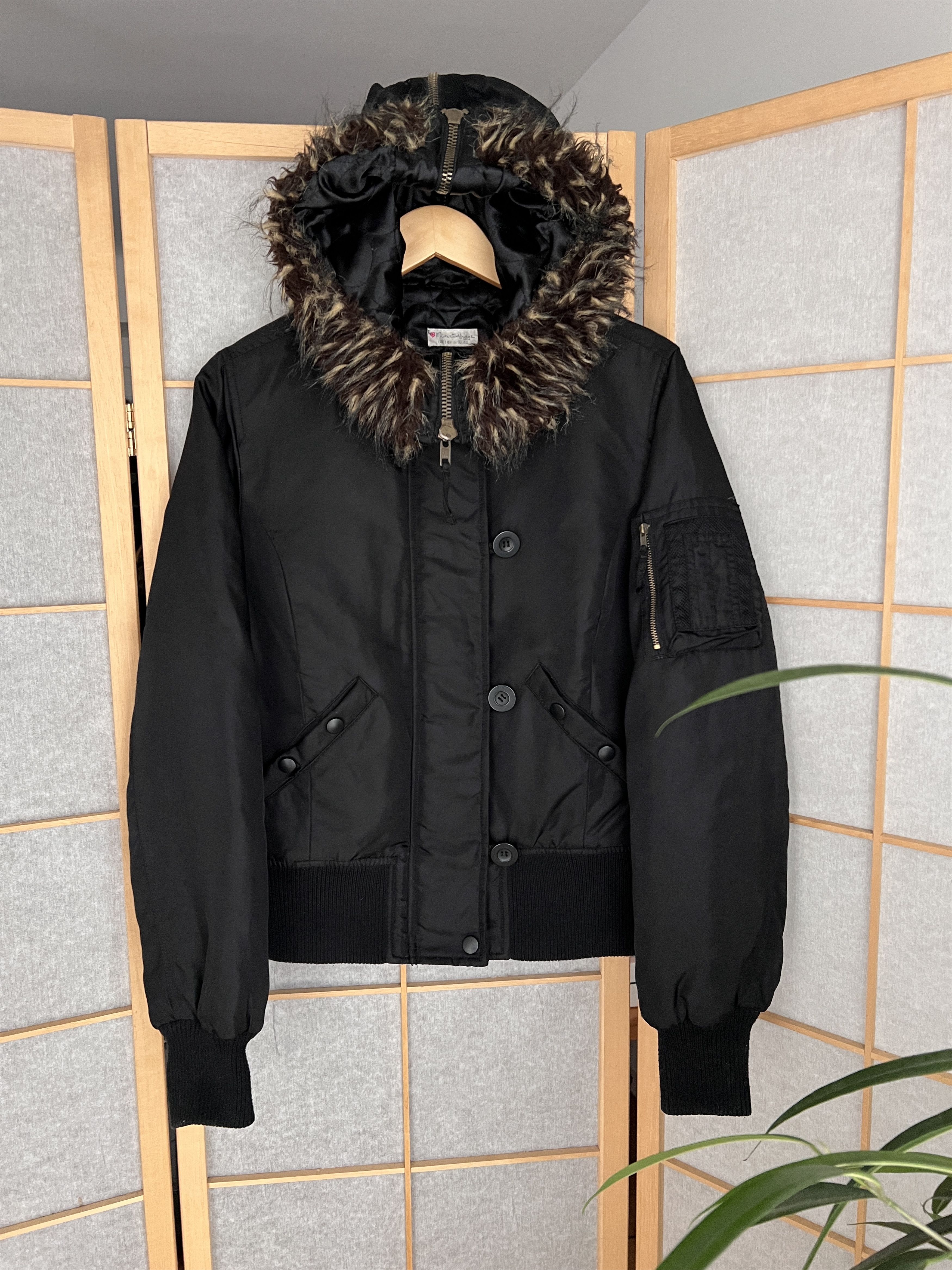 If Six Was Nine Avant garde vintage faux fur bomber jacket hood cropped punk Size M / US 6-8 / IT 42-44 - 6 Thumbnail