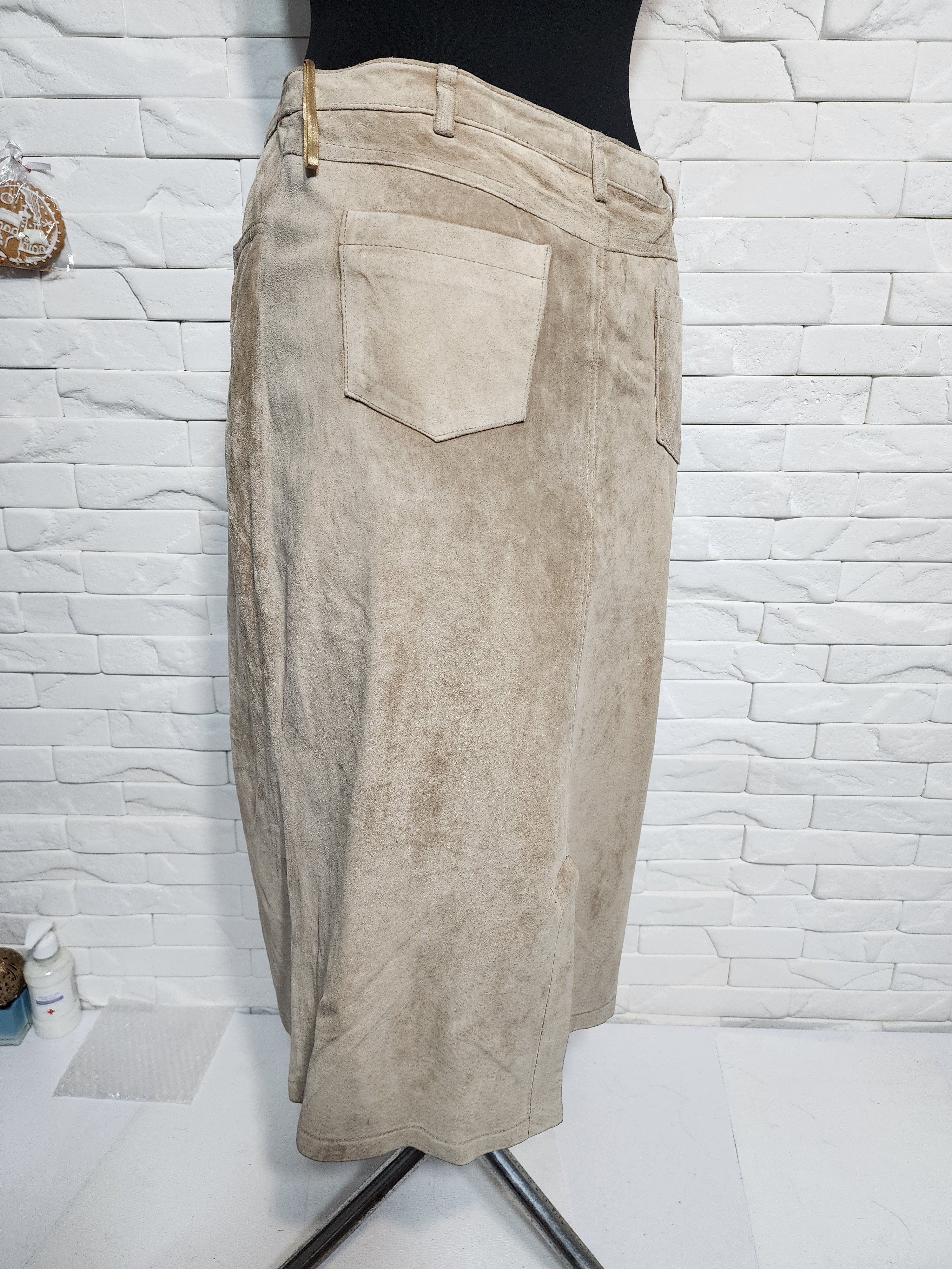 Other Beige Leather Skirt: Skirt.with Pockets Size 32" / US 10 / IT 46 - 6 Thumbnail