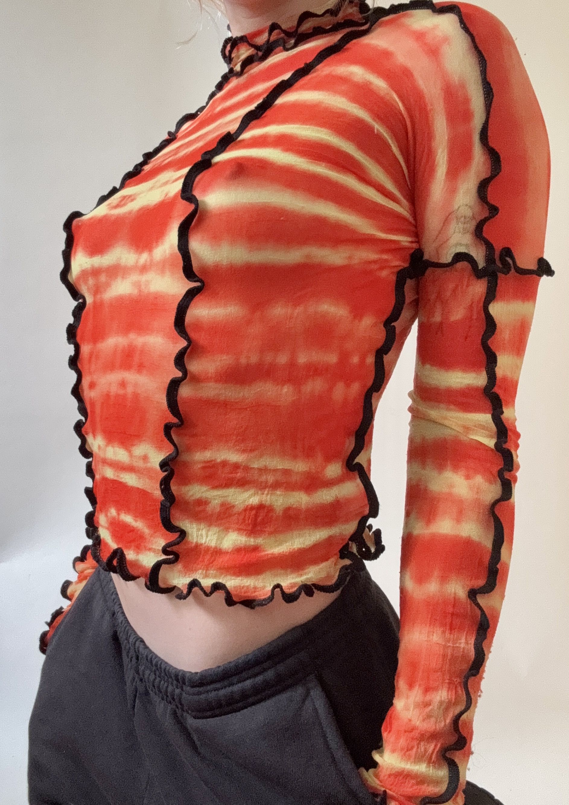 Other Asai Patchwork Tie Dye Stretch Top Size ONE SIZE - 1 Thumbnail