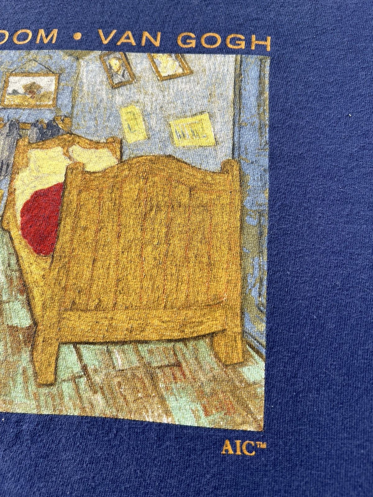 Arts & Science Vintage 2000s Van Gogh The Bedroom Art Blue T-shirt Size US L / EU 52-54 / 3 - 5 Thumbnail
