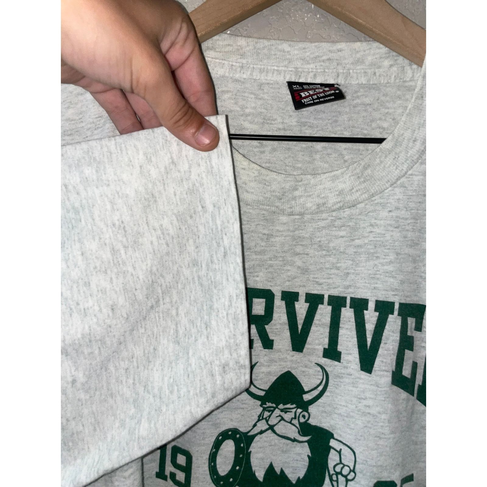 Fruit Of The Loom Vintage Family Reunion Shirt I Survived Gray Tee 90s XL Size US XL / EU 56 / 4 - 5 Thumbnail