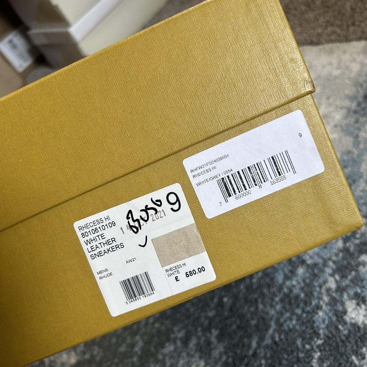 Rhude RHUDE RHECESS Hi WHiTE GREY NATURAL NEUTRAL MADE iN iTALY Size US 9 / EU 42 - 12 Thumbnail