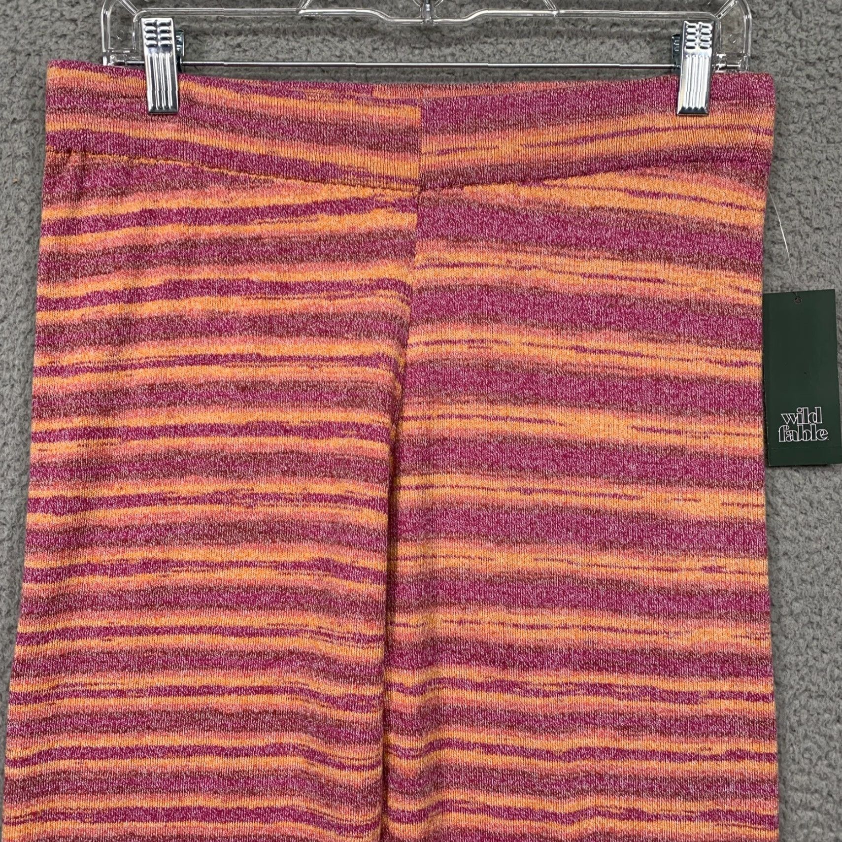 Vintage NEW Wild Fable Misses/Teens Pants XL Stretch Soft Plumb Purple Orange Stripe NWT Size 40" / US 18 - 2 Thumbnail