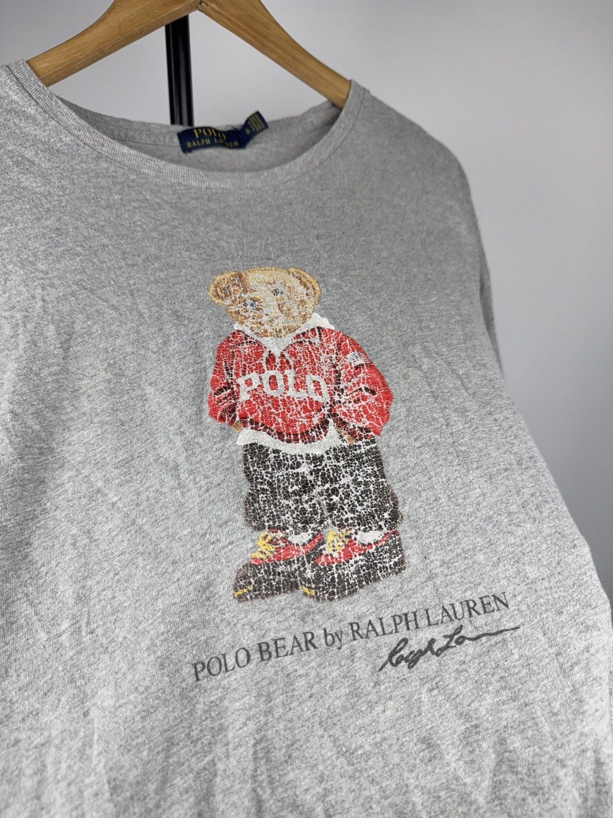Polo Ralph Lauren Polo Ralph Lauren Distressed Bear Graphic T Shirt Vintage Size US XL / EU 56 / 4 - 3 Thumbnail