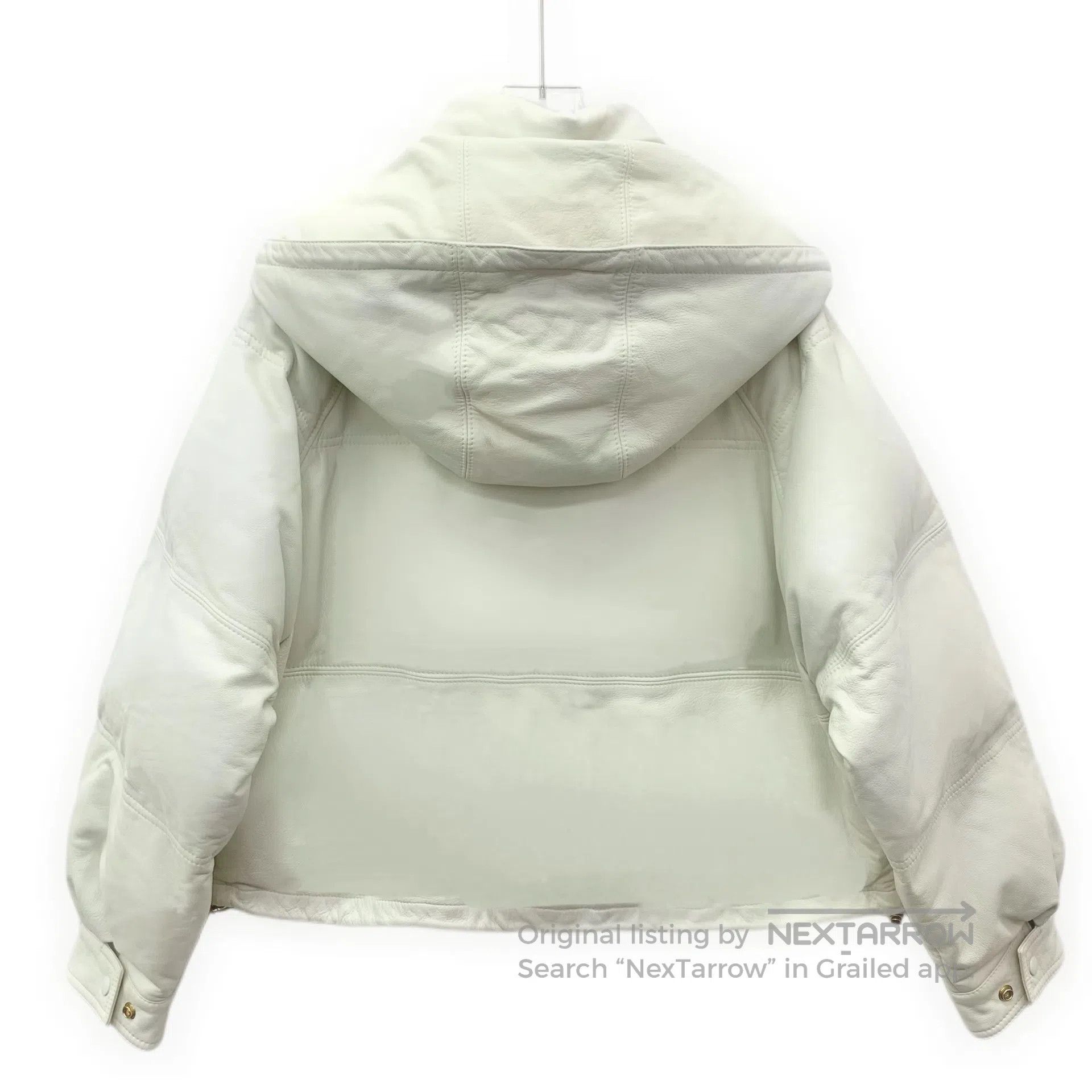 Celine CELINE Beige Sheep Leather Hooded Drawstring Single-breast Size S / US 4 / IT 40 - 2 Thumbnail