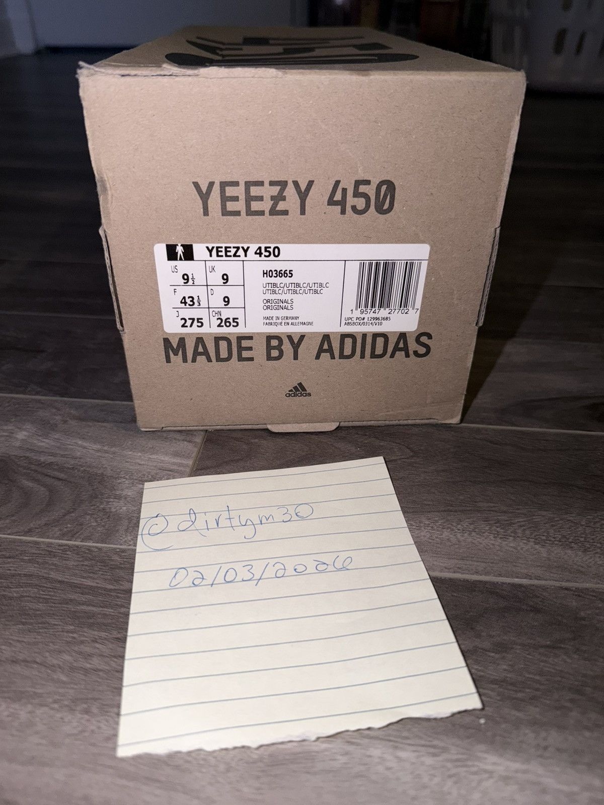 Yeezy Adidas Yeezy 450 Utility Black Size US 9.5 / EU 42-43 - 2 Thumbnail