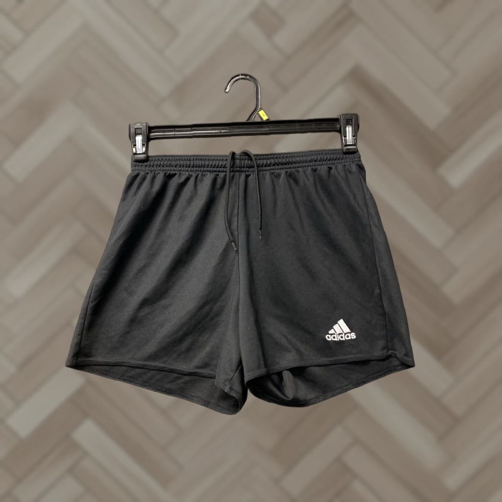 Adidas Adidas Women's Black Track Shorts S Regular Athletic Drawstring Inseam 3.5in - Black Polyester, Activewear, Running & Gym Size 28" / US 6 / IT 42 - 1 Thumbnail