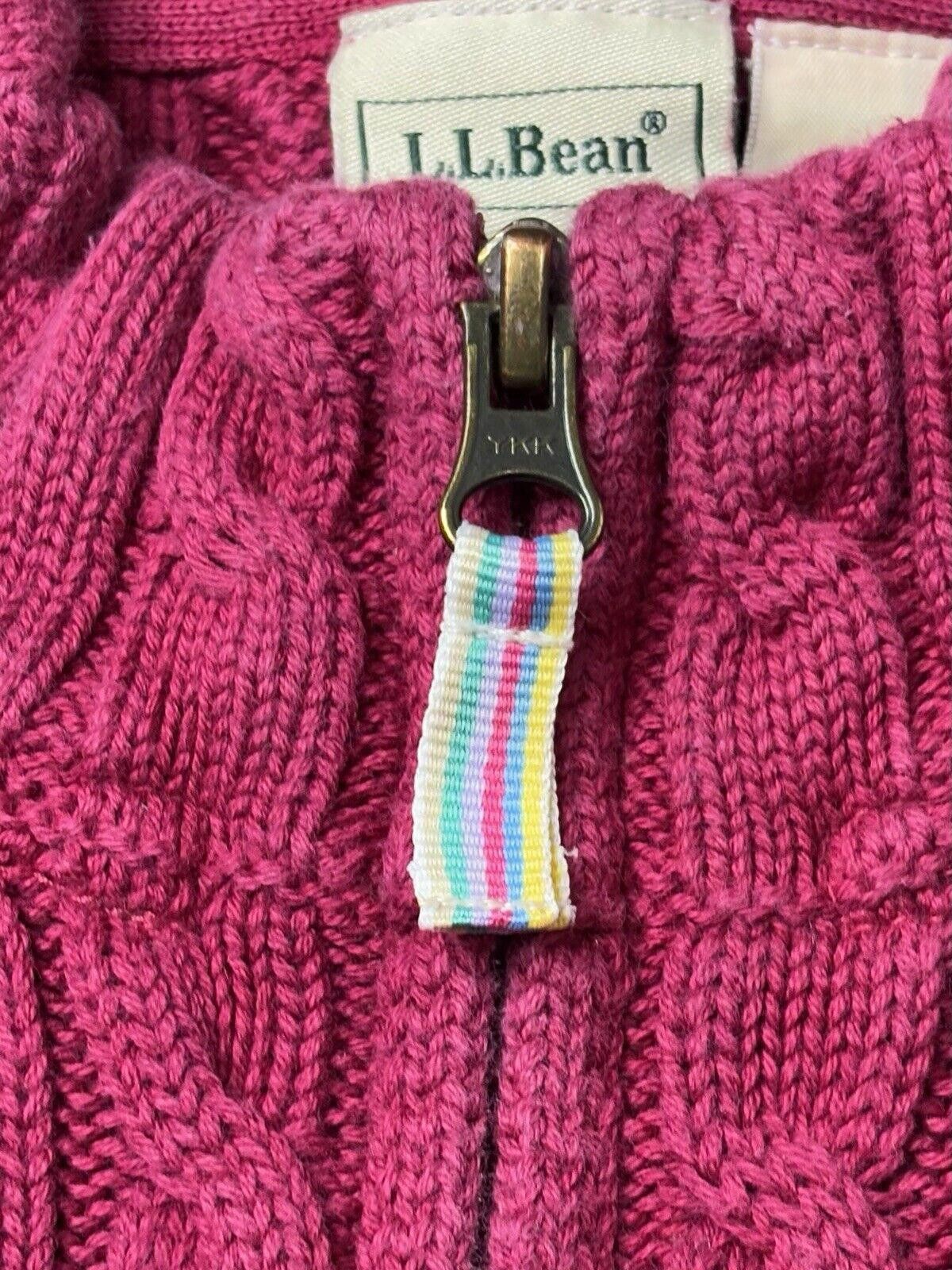 L.L. Bean LL Bean Sweater Girl Large 14/16 Cable Knit Full Zip Pockets Size L / US 10 / IT 46 - 9 Thumbnail