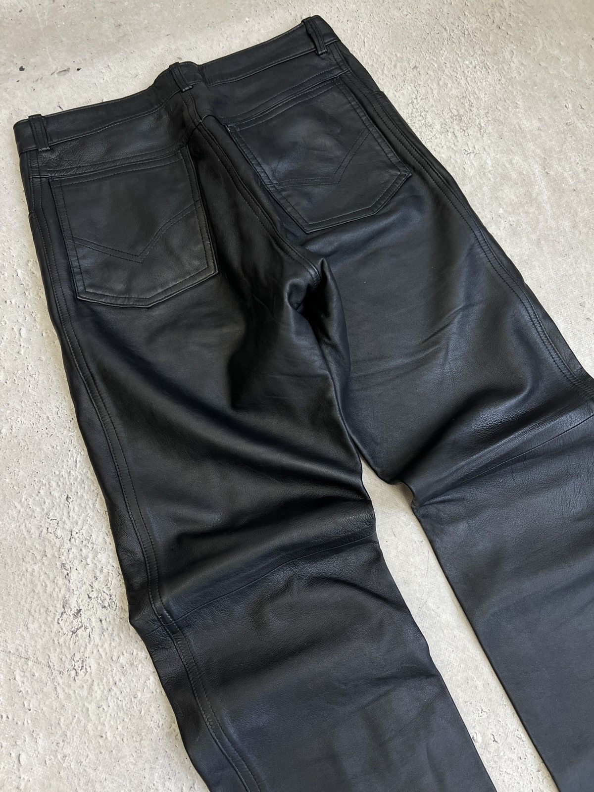 Genuine Leather Harley Davidson style leather y2k pants balenciaga hype Size US 32 / EU 48 - 7 Thumbnail