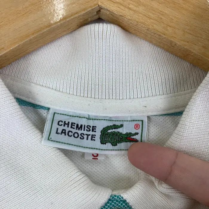 Lacoste Vintage 90’ LACOSTE FRANCE Embossed Logo Striped Polo Size S / US 4 / IT 40 - 7 Thumbnail