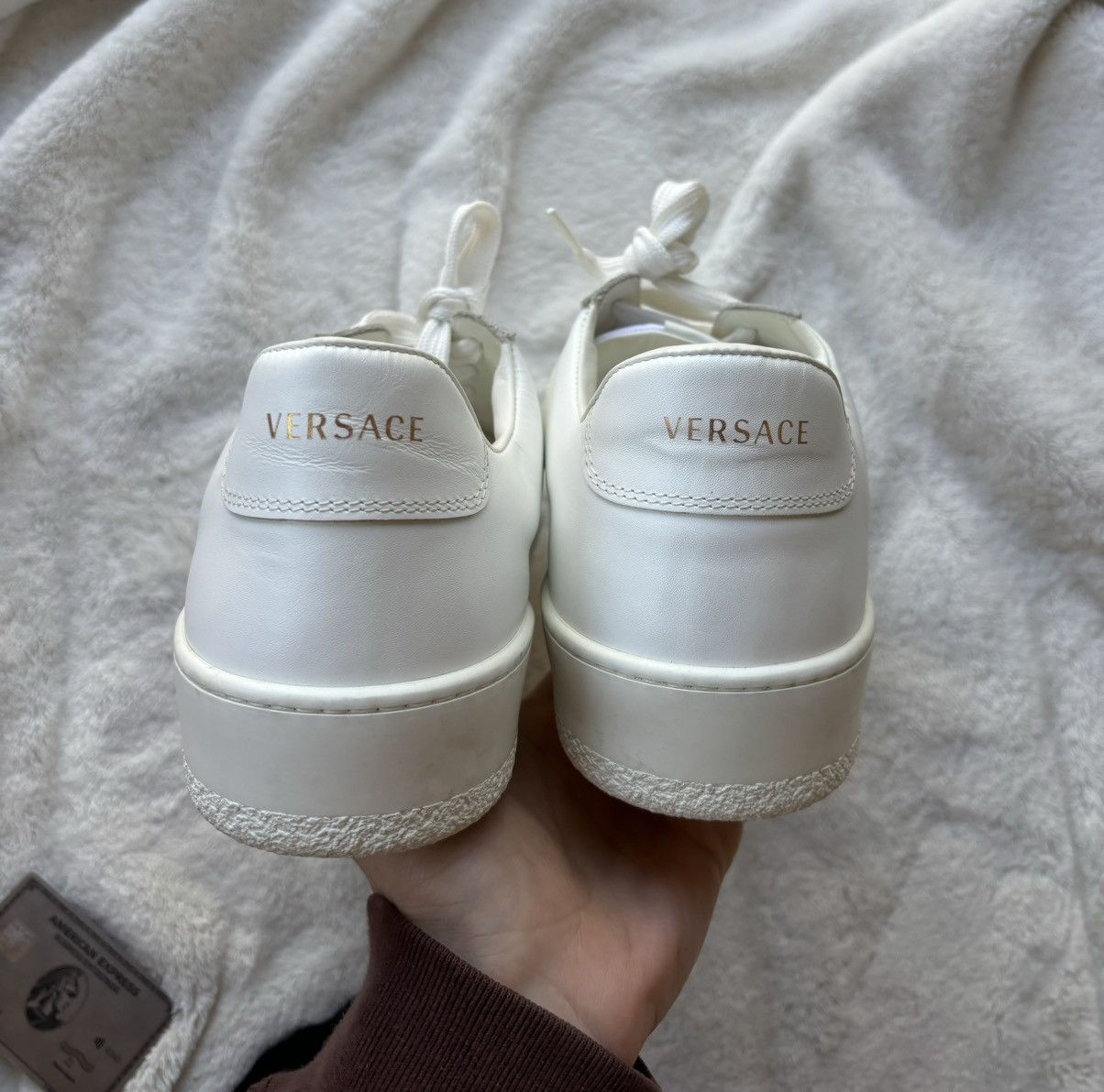 Versace Versace White Split Heritage Logo Sneakers Size US 12 / EU 45 - 4 Thumbnail