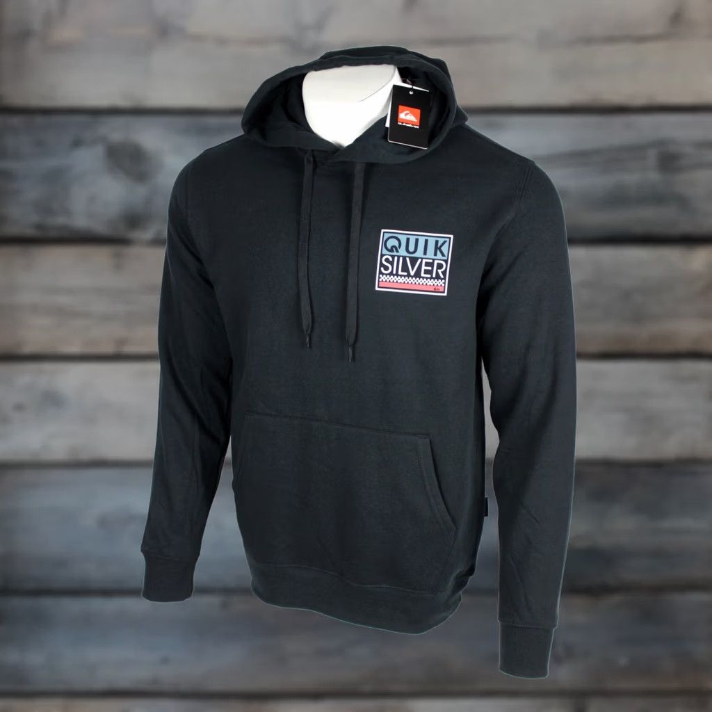 Quiksilver Quiksilver Men's Stacked Box Graphic Hoodie Fleece Sweatshirt M Medium Black Size US M / EU 48-50 / 2 - 1 Thumbnail