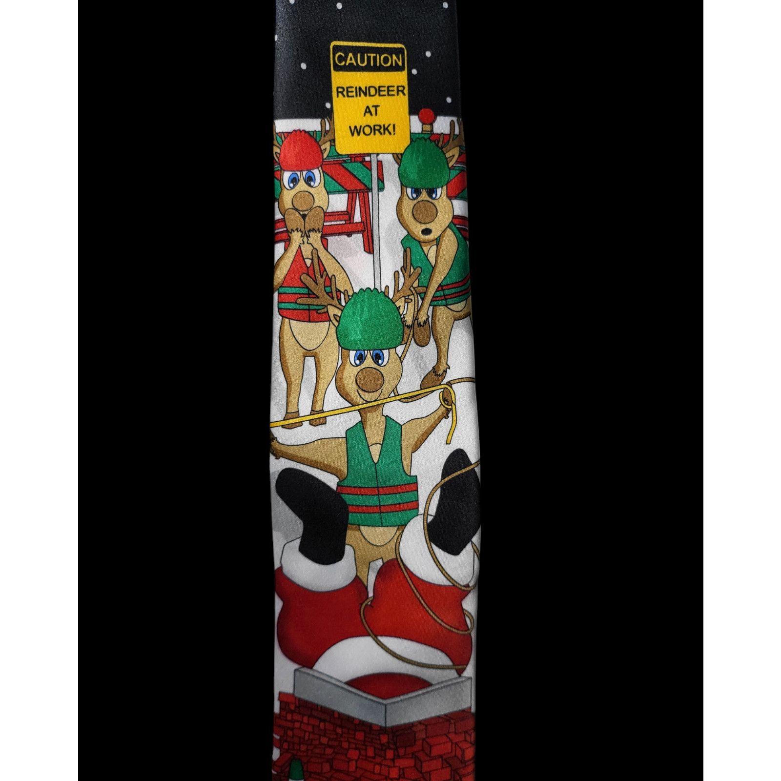 Other NWT Holiday Traditions Reindeer at Work Christmas Neck Tie Size ONE SIZE - 2 Thumbnail