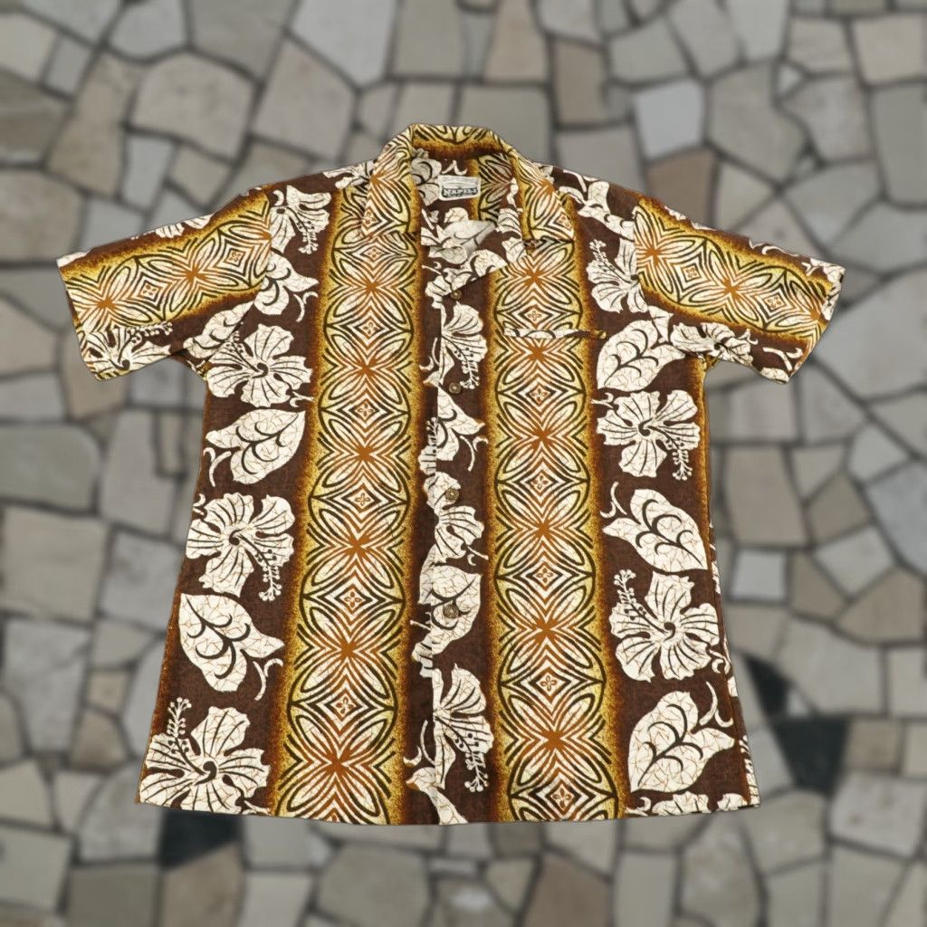 Vintage VINTAGE Napili Men's Shirt Short Sleeve Button-Up Hawaiian Floral 70s Brown Aloha Camp Casual Size US L / EU 52-54 / 3 - 1 Thumbnail