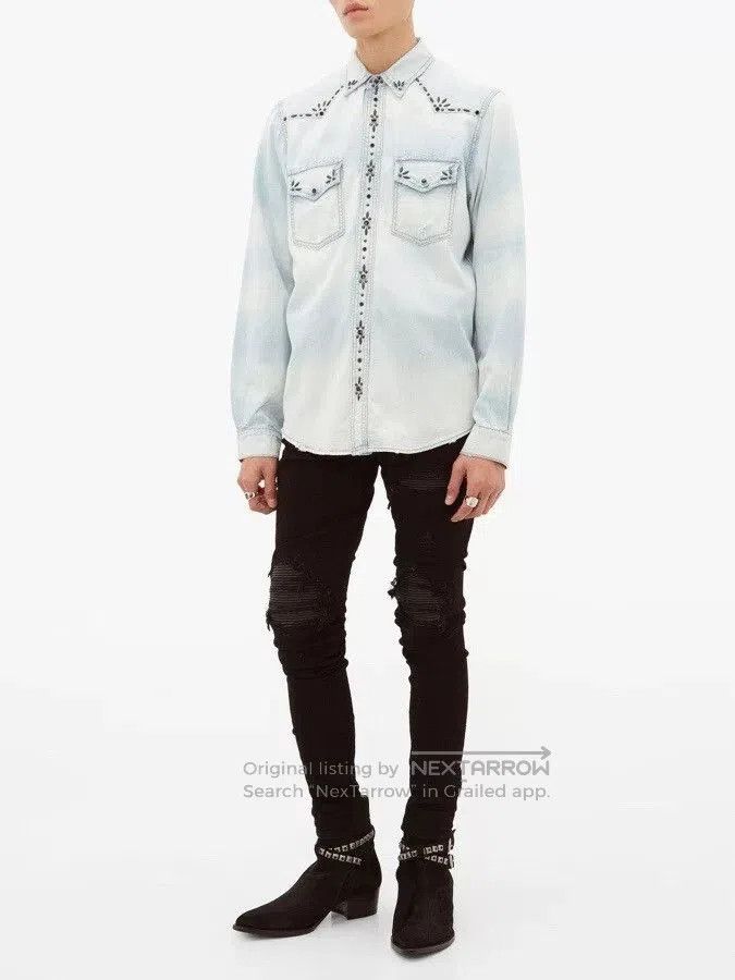 Amiri Amiri Distressed Denim Shirt Size S. Size US S / EU 44-46 / 1 - 3 Thumbnail