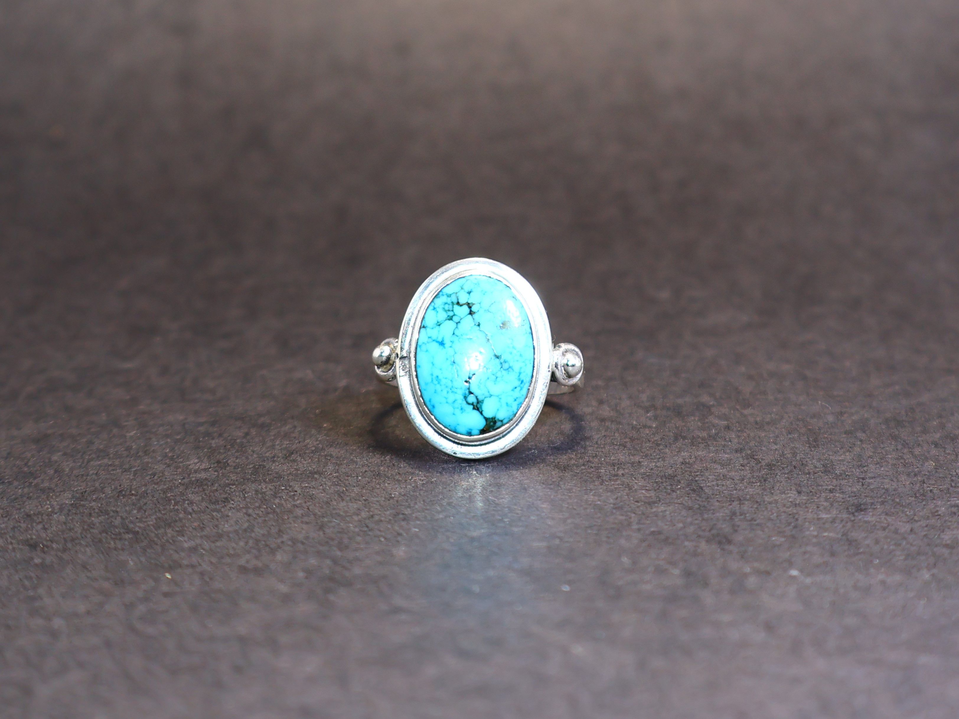Handmade Turquoise Ring, Sterling Silver Handmade Green Gemstone Ring Size ONE SIZE - 3 Thumbnail