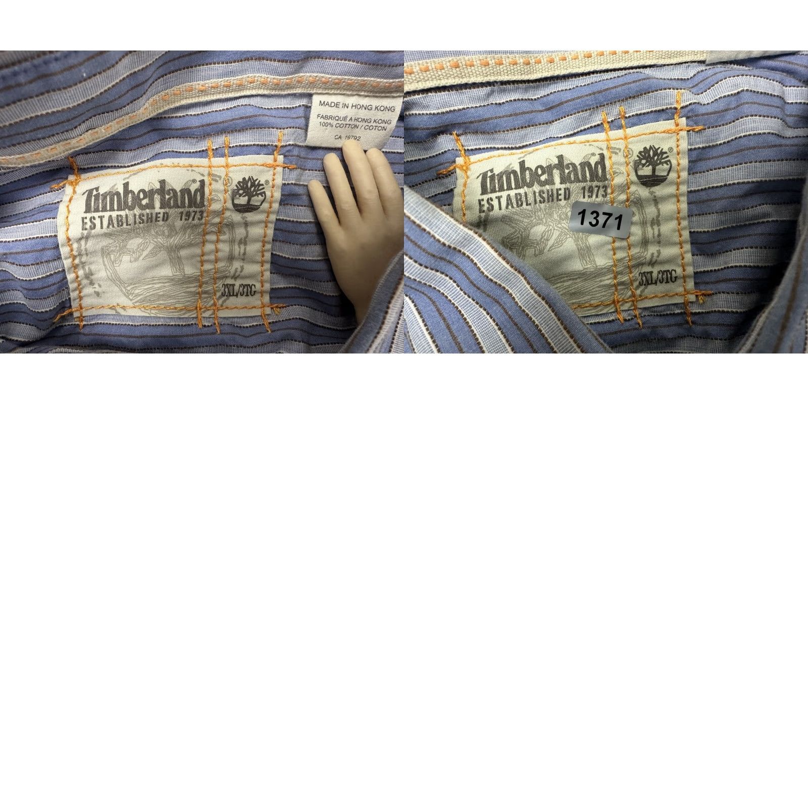 Timberland VINTAGE Timberland Shirt Men 3XL Slim Blue Striped Button-Up Size US XXL / EU 58 / 5 - 10 Thumbnail