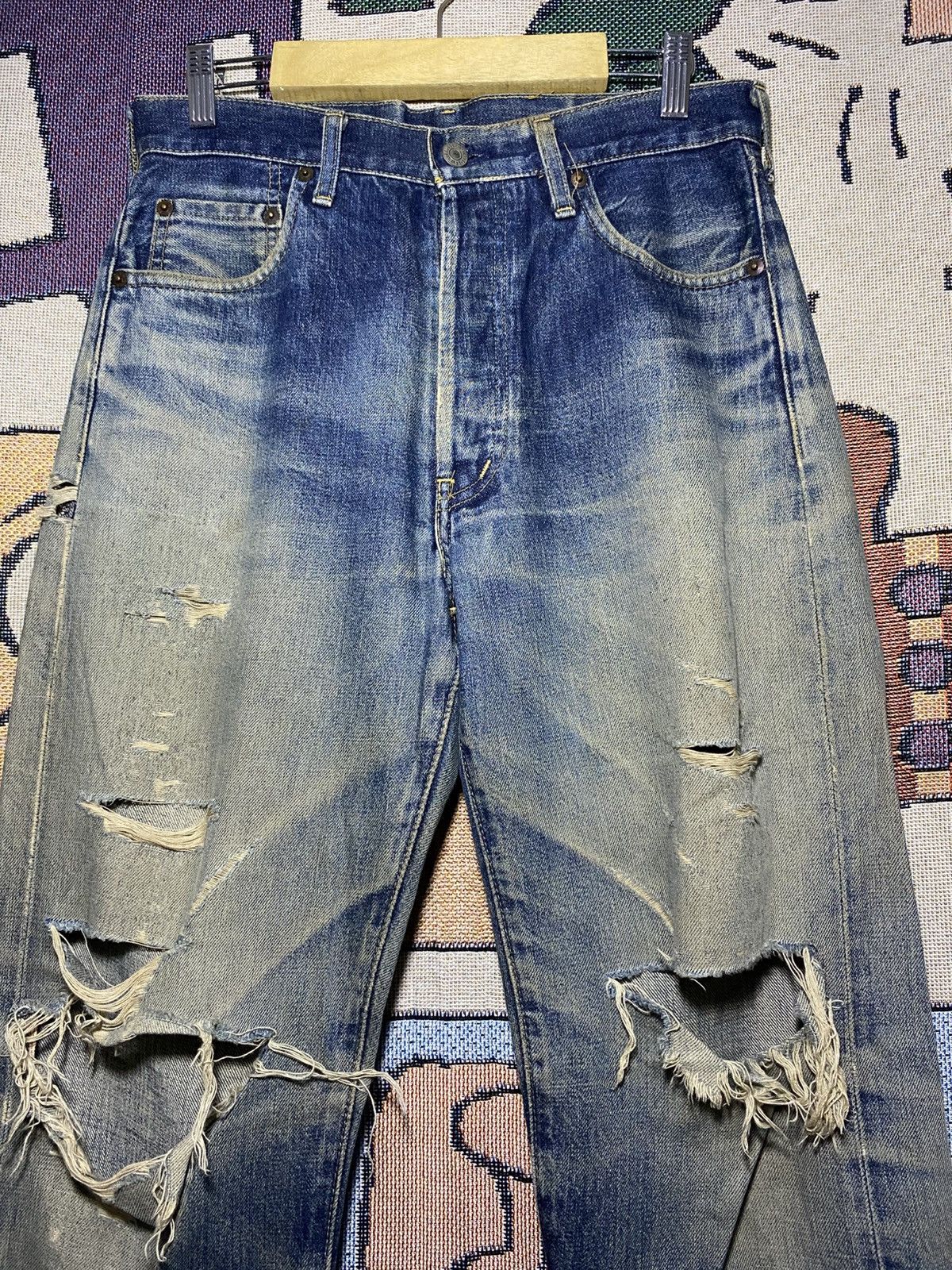 Levi's Vintage Clothing Levi's Sunfaded Jeans Denim Vintage Selvedge Size US 30 / EU 46 - 2 Thumbnail