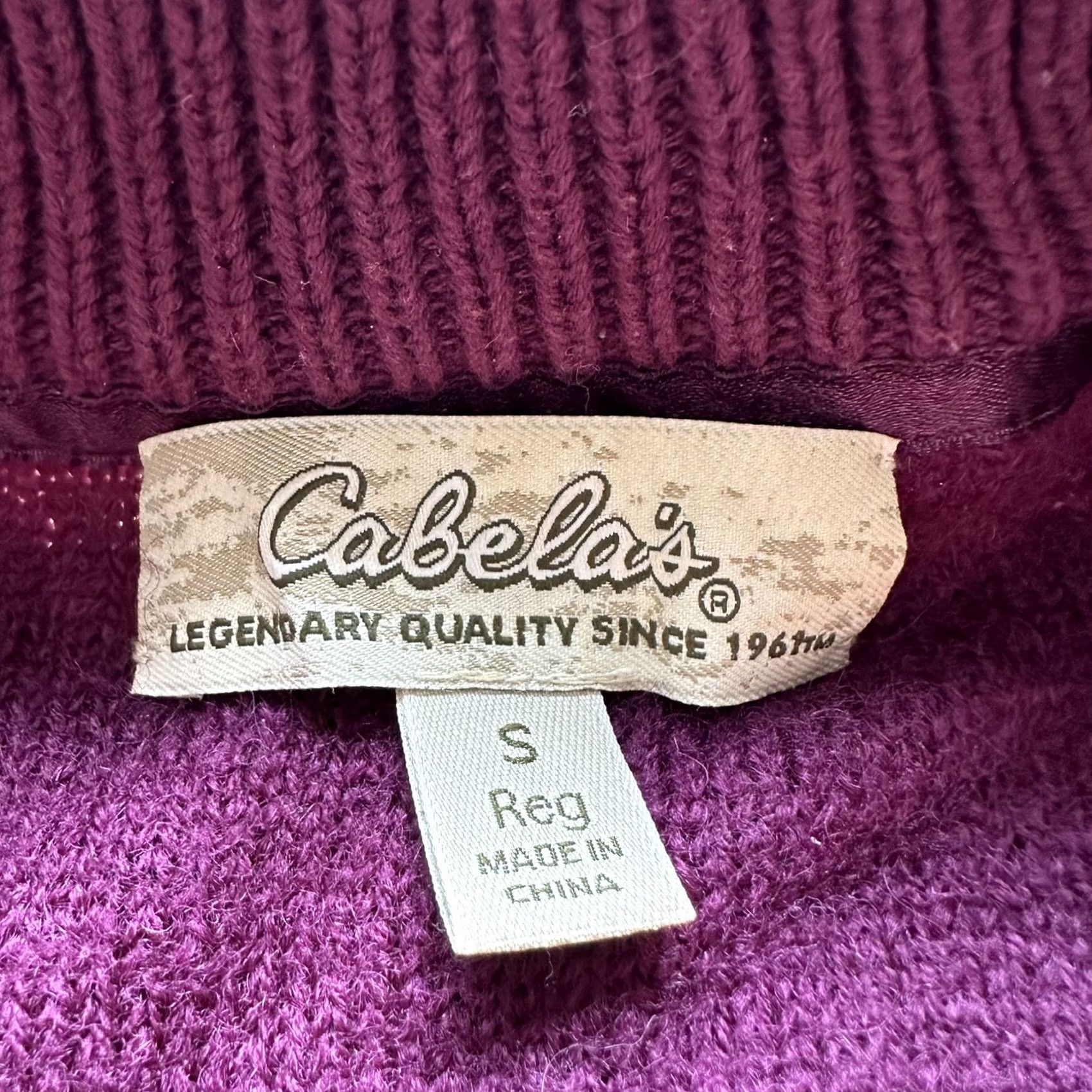 Vintage Cabela's Sweater Womens Small Full Zip Pink Mock Neck Wool Blend Pockets Size S / US 4 / IT 40 - 4 Thumbnail